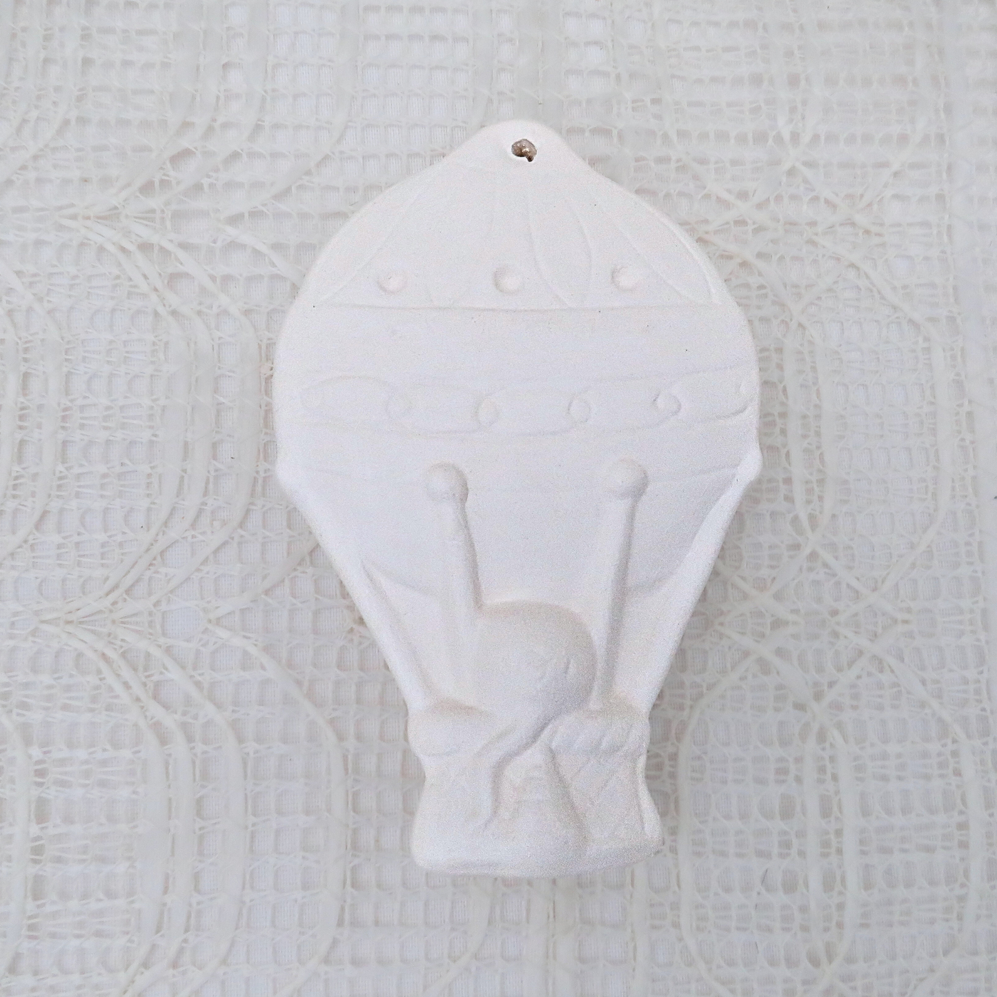 Handmade Unpainted Ceramic Bisque Christmas Tree Ornament, Ready to Paint Ceramic Ornament