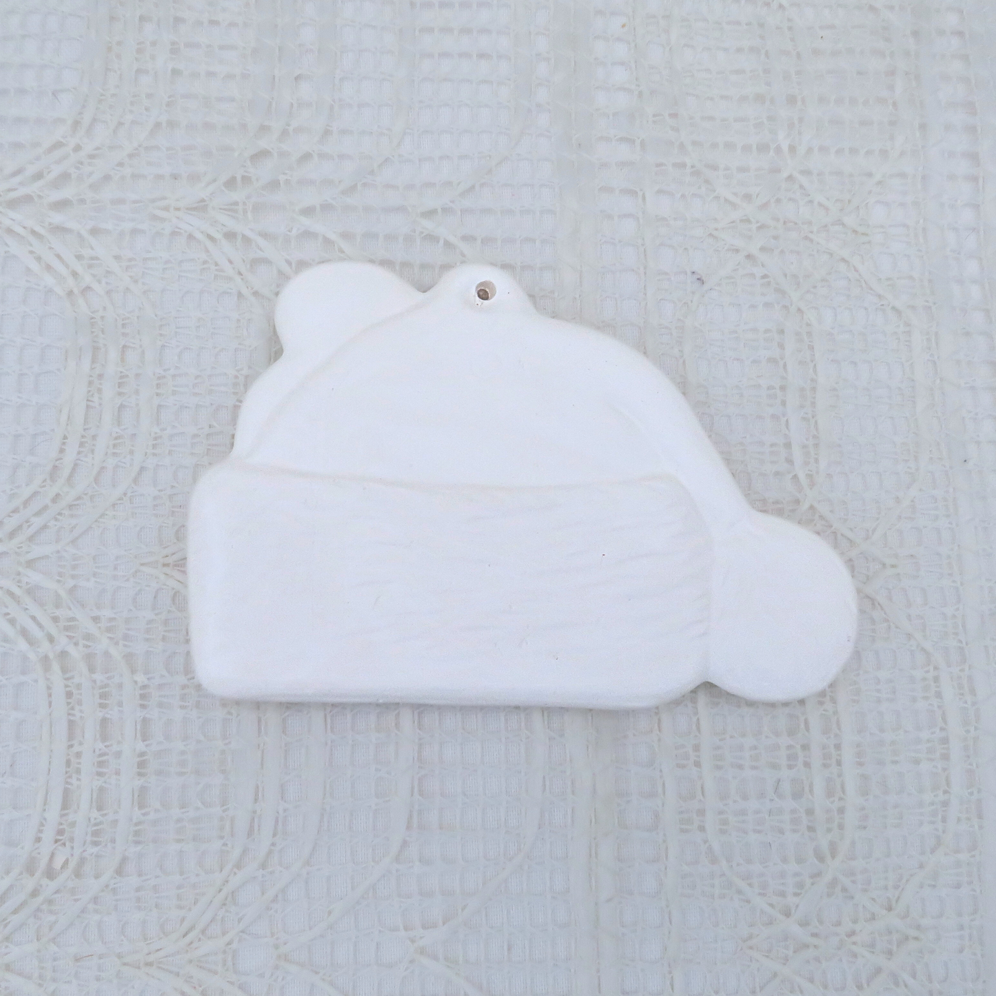 Handmade Unpainted Ceramic Bisque Christmas Tree Ornament, Ready to Paint Ceramic Ornament