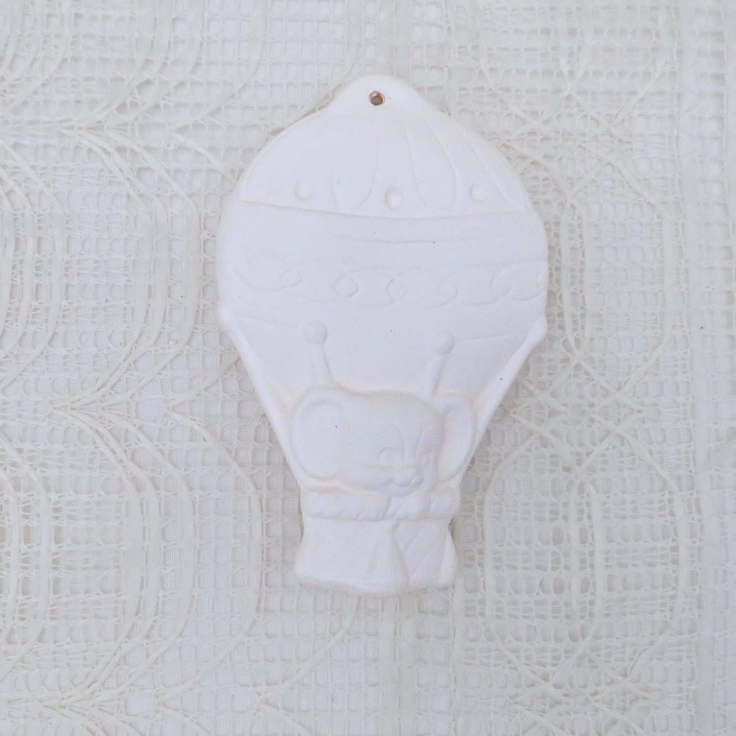 Handmade Unpainted Ceramic Bisque Christmas Tree Ornament, Ready to Paint Ceramic Ornament