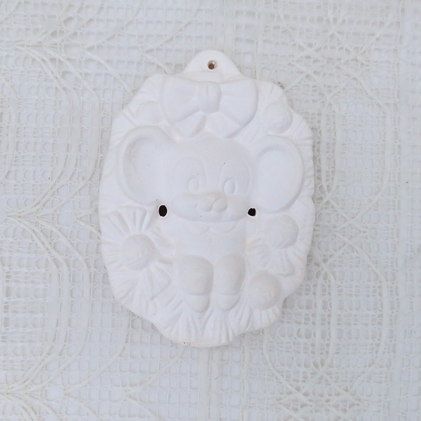 Handmade Unpainted Ceramic Bisque Christmas Tree Ornament, Ready to Paint Ceramic Ornament
