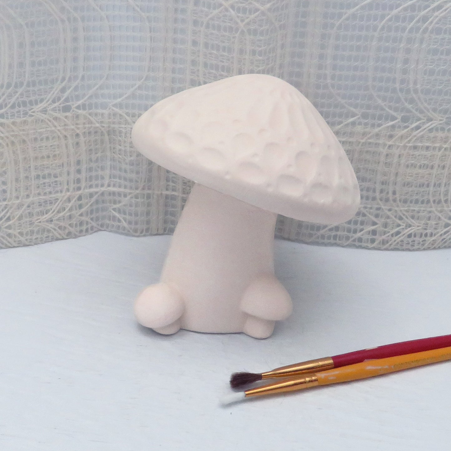 Handmade Ready to Paint Ceramic Mushroom Figurine, Ceramics to Paint, Paintable Ceramic Mushroom Statue, Housewarming Gift