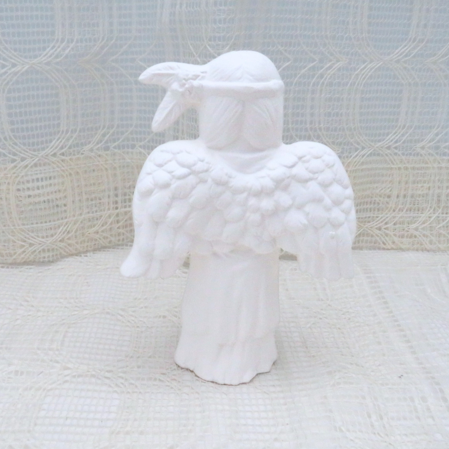 Handmade Unpainted Ceramic Angel Figurine, Native American Style Angel Statue, Ceramics to Paint, Paintable Ceramics, Paint It Yourself