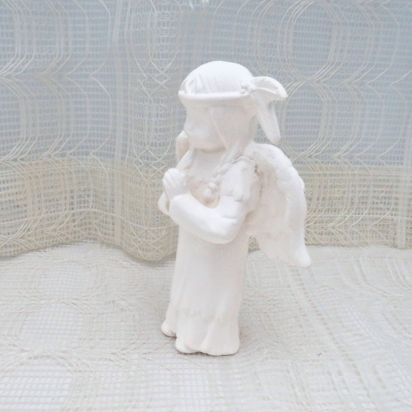 Handmade Unpainted Ceramic Angel Figurine, Native American Style Angel Statue, Ceramics to Paint, Paintable Ceramics, Paint It Yourself