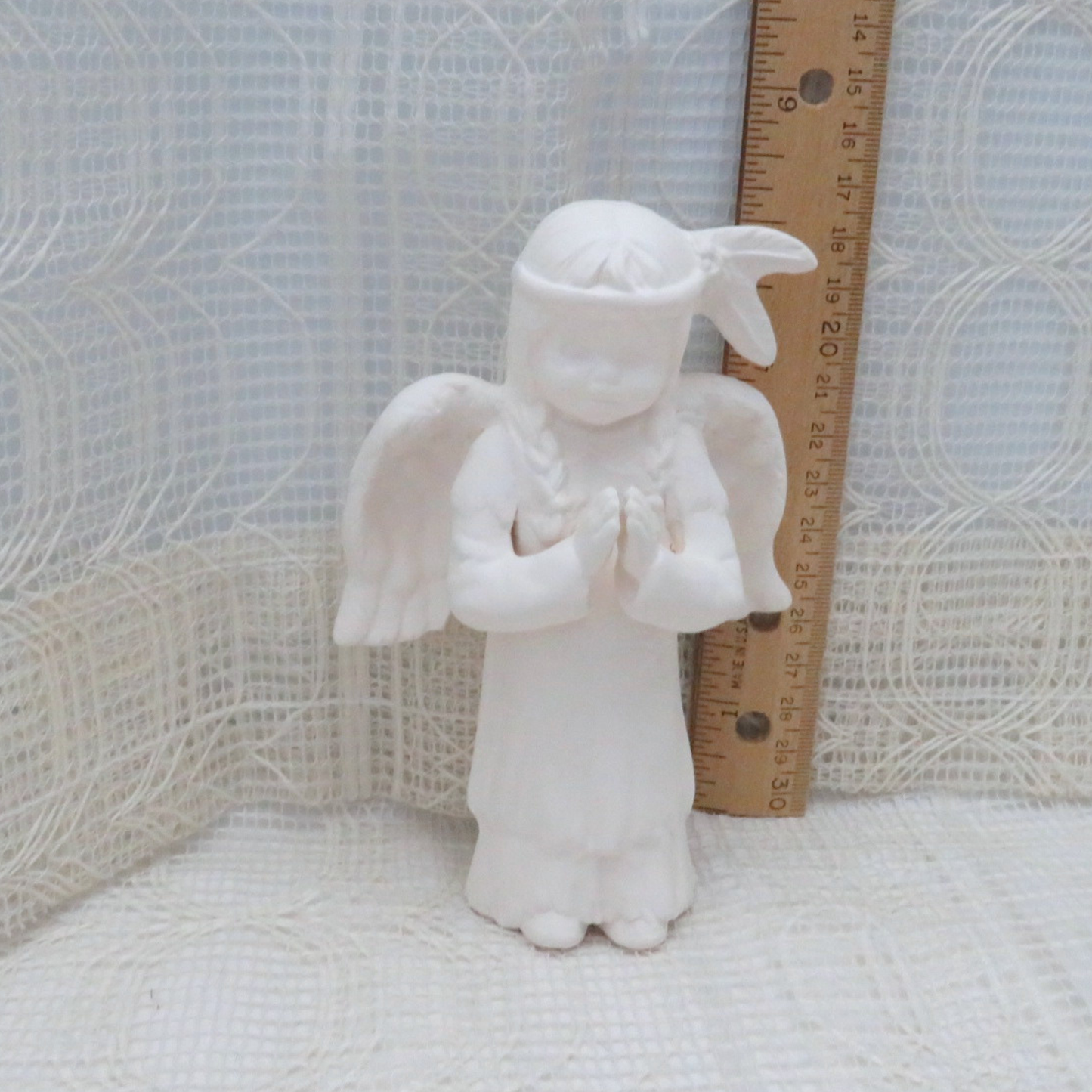 Handmade Unpainted Ceramic Angel Figurine, Native American Style Angel Statue, Ceramics to Paint, Paintable Ceramics, Paint It Yourself