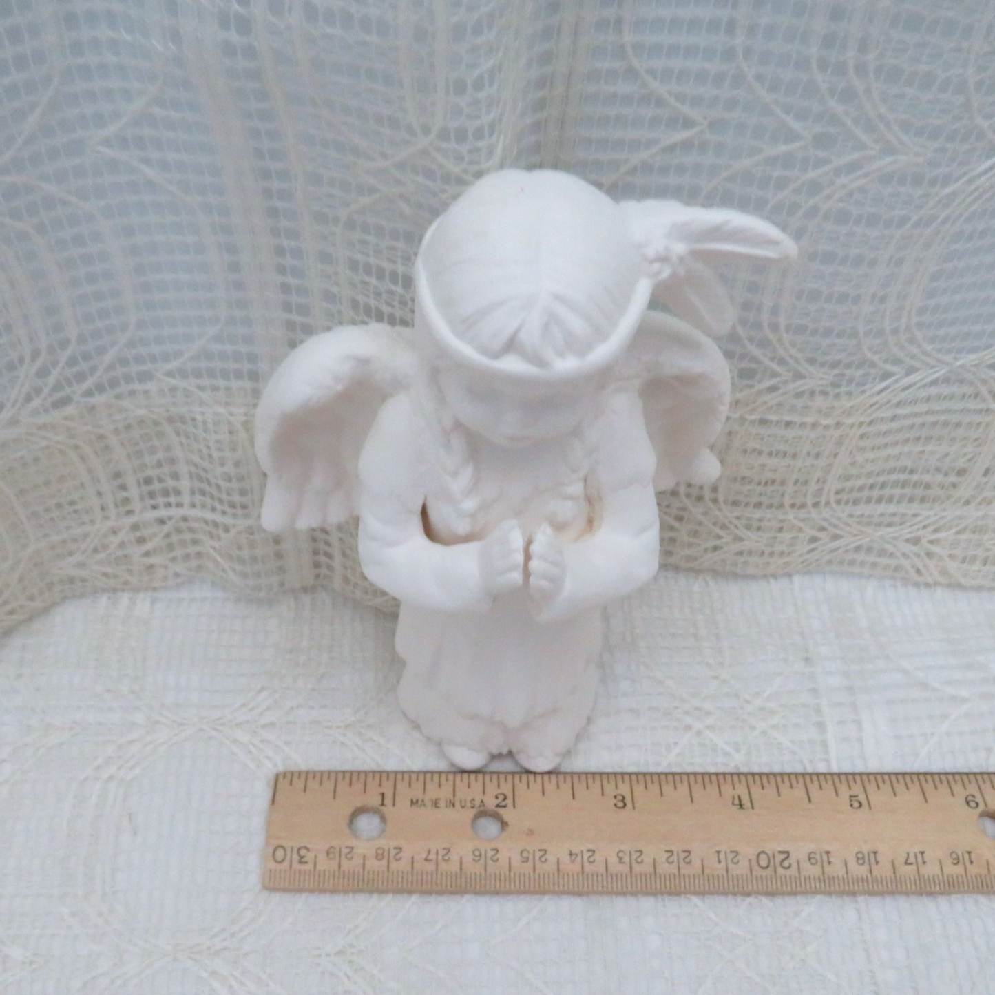 Handmade Unpainted Ceramic Angel Figurine, Native American Style Angel Statue, Ceramics to Paint, Paintable Ceramics, Paint It Yourself