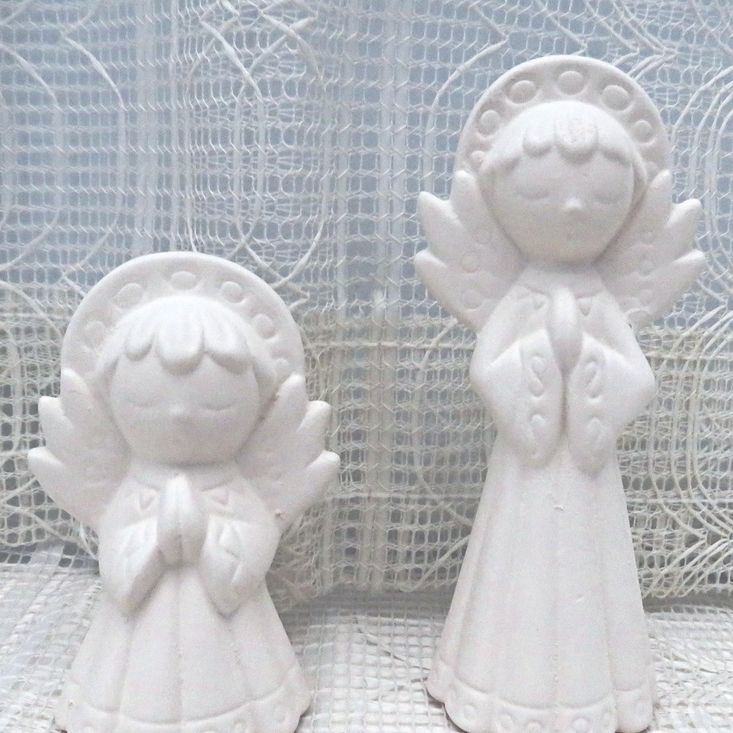 Unpainted Ceramic Angel Figurines / Bisque Angel Statues / Angel Decor / Angel Lover Gift / Ceramics to Paint / Ready to Paint / Paintable