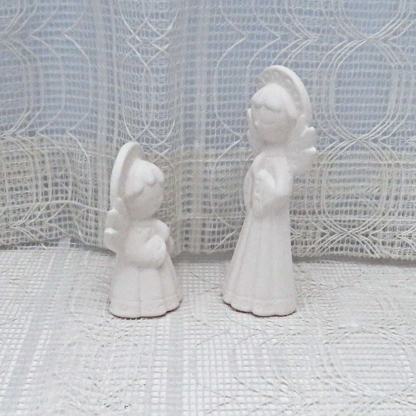 Unpainted Ceramic Angel Figurines / Bisque Angel Statues / Angel Decor / Angel Lover Gift / Ceramics to Paint / Ready to Paint / Paintable