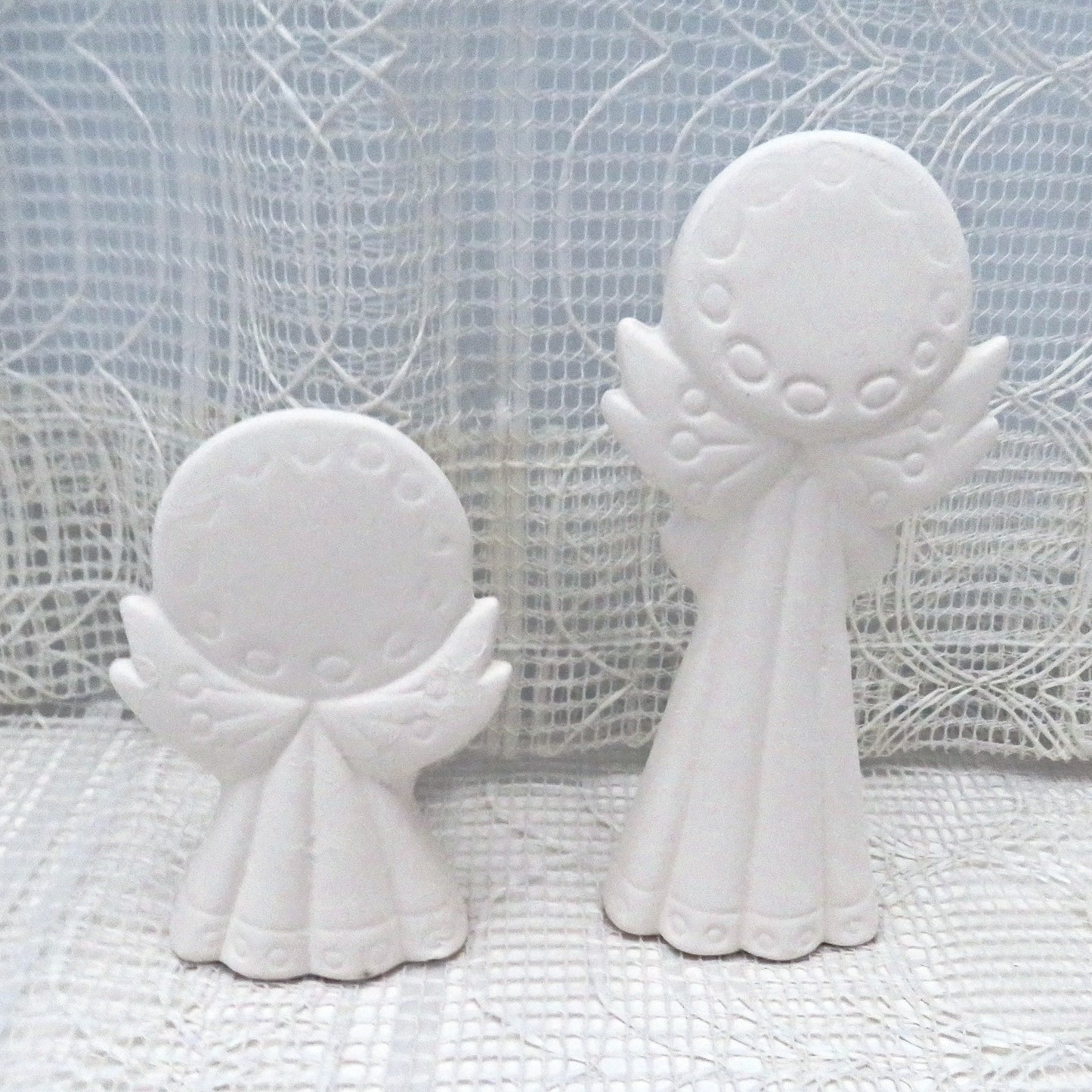 Unpainted Ceramic Angel Figurines / Bisque Angel Statues / Angel Decor / Angel Lover Gift / Ceramics to Paint / Ready to Paint / Paintable