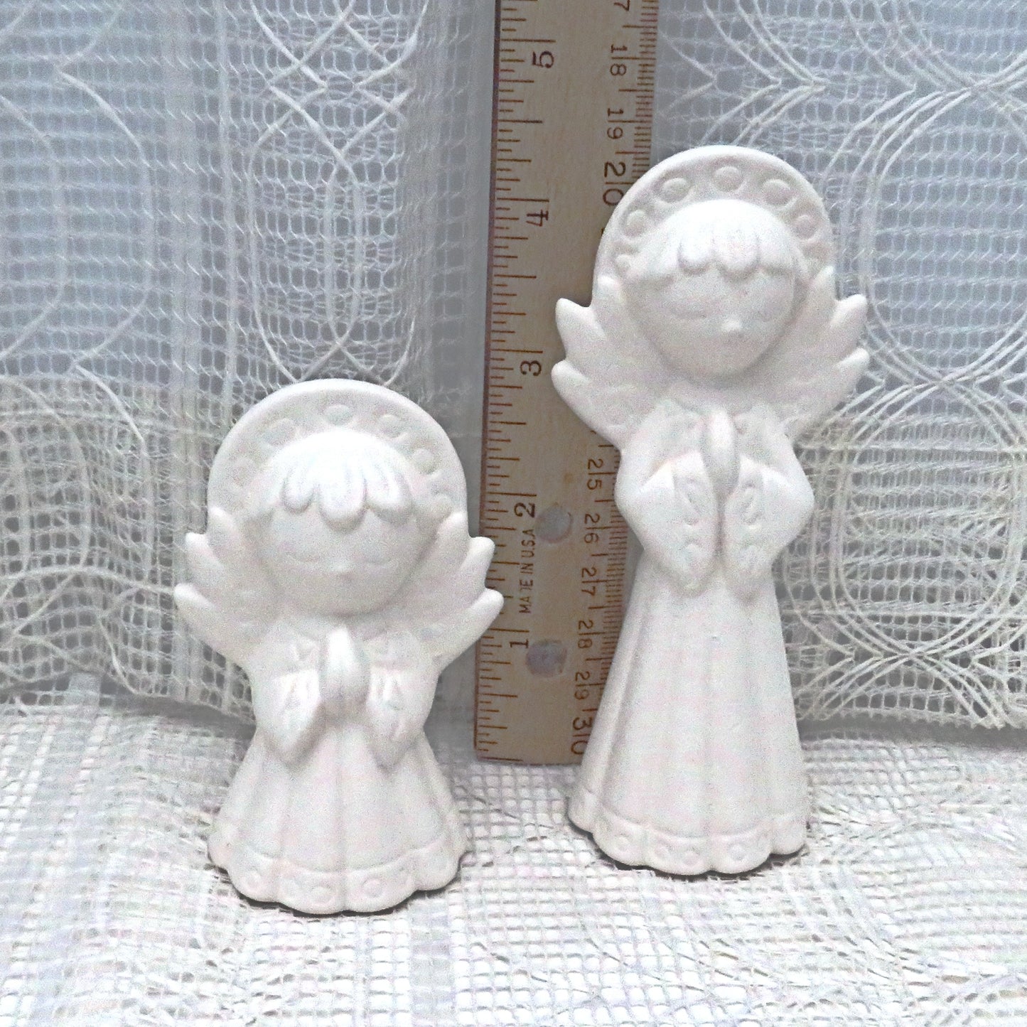 Unpainted Ceramic Angel Figurines / Bisque Angel Statues / Angel Decor / Angel Lover Gift / Ceramics to Paint / Ready to Paint / Paintable