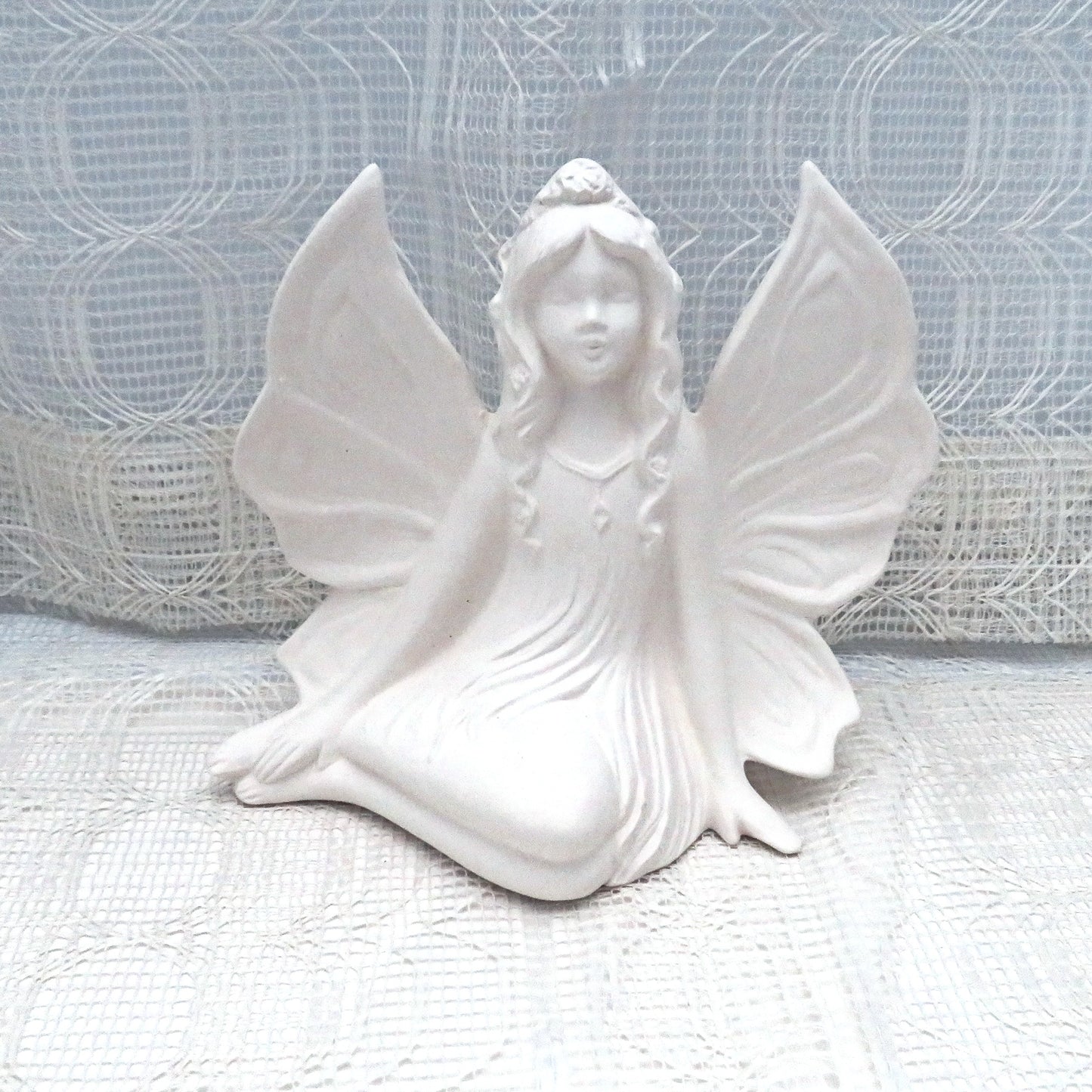 Unpainted Ceramic Fairy Figurine, Ceramics to Paint, Fairy Statue, Ceramic Bisque, Bisqueware,  Ready to Paint Ceramics, Fairy Core