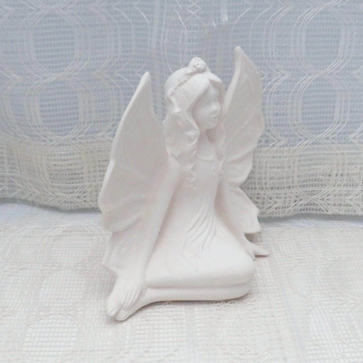 Unpainted Ceramic Fairy Figurine, Ceramics to Paint, Fairy Statue, Ceramic Bisque, Bisqueware,  Ready to Paint Ceramics, Fairy Core