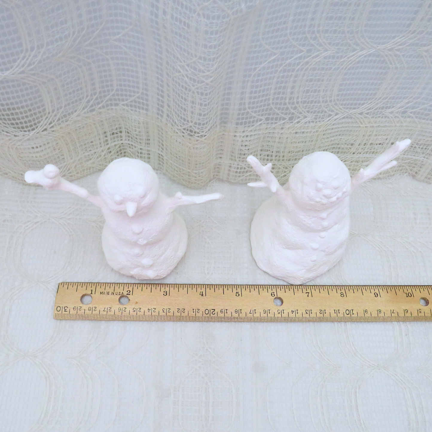 Handmade Ready to Paint Ceramic Snowmen to Paint Yourself, Unpainted Paintable Ceramic Snowman Figurines for Winter Decor