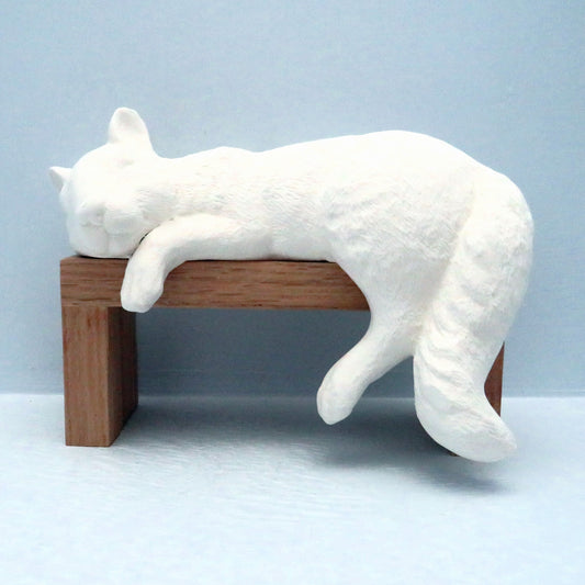 Handmade Unpainted Ceramic Bisque Sleepy Shelf Squirrel Statue, Woodland Ceramics to Paint, Ready to Paint Squirrel Figurine, Squirrel Gift