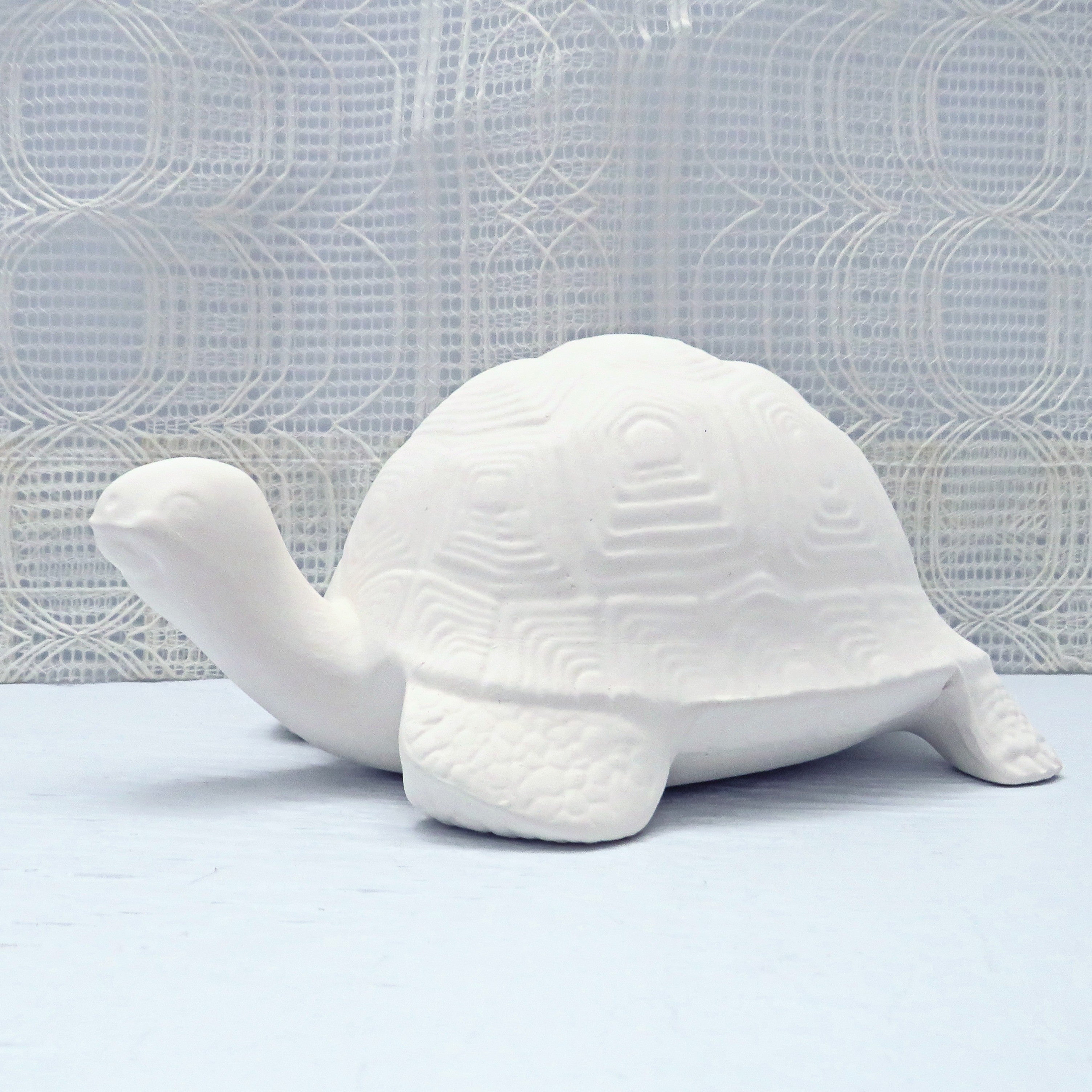 Unpainted Ceramic Turtle Figurine, Handmade Ceramic Bisque, Ready