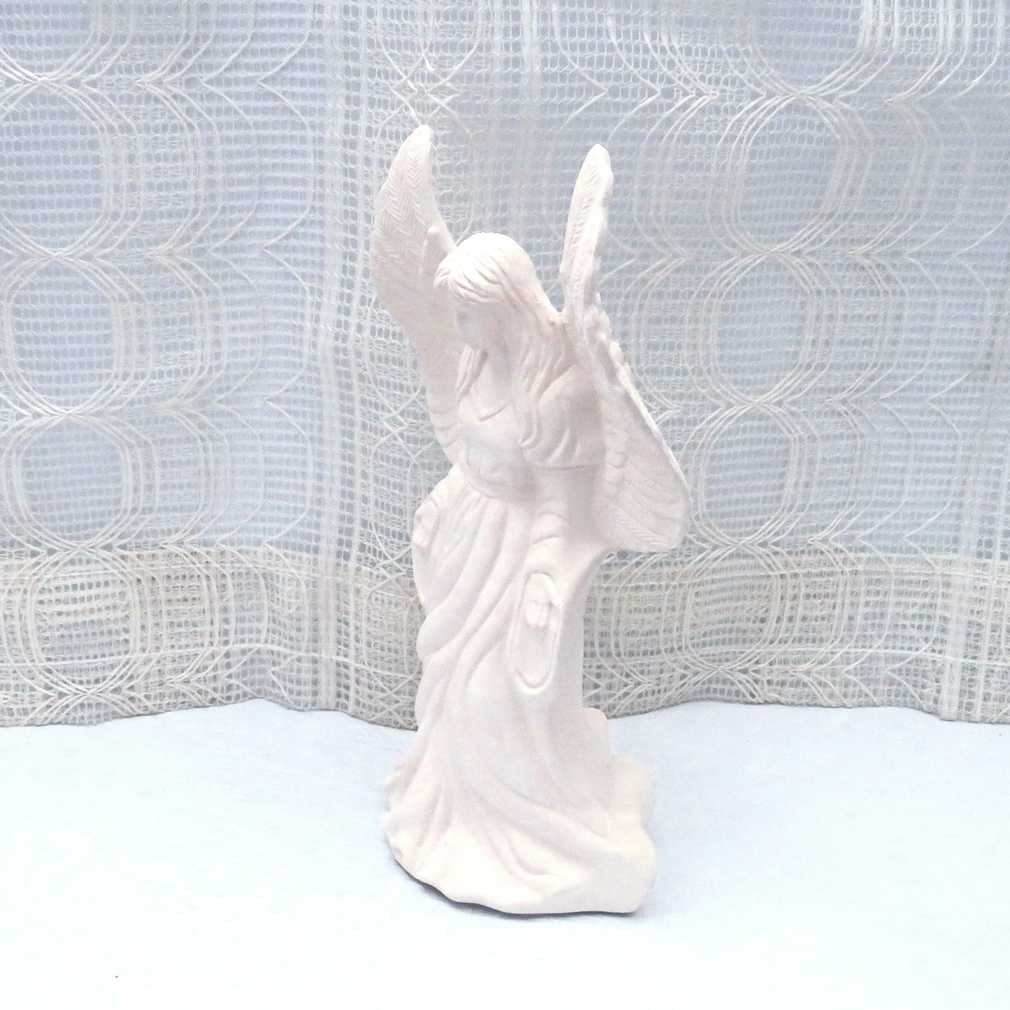 Handmade Ceramic Standing Angel Figurine, Unpainted Ceramic Bisque Angel Statue, Ready to Paint Ceramics, Angel Gift