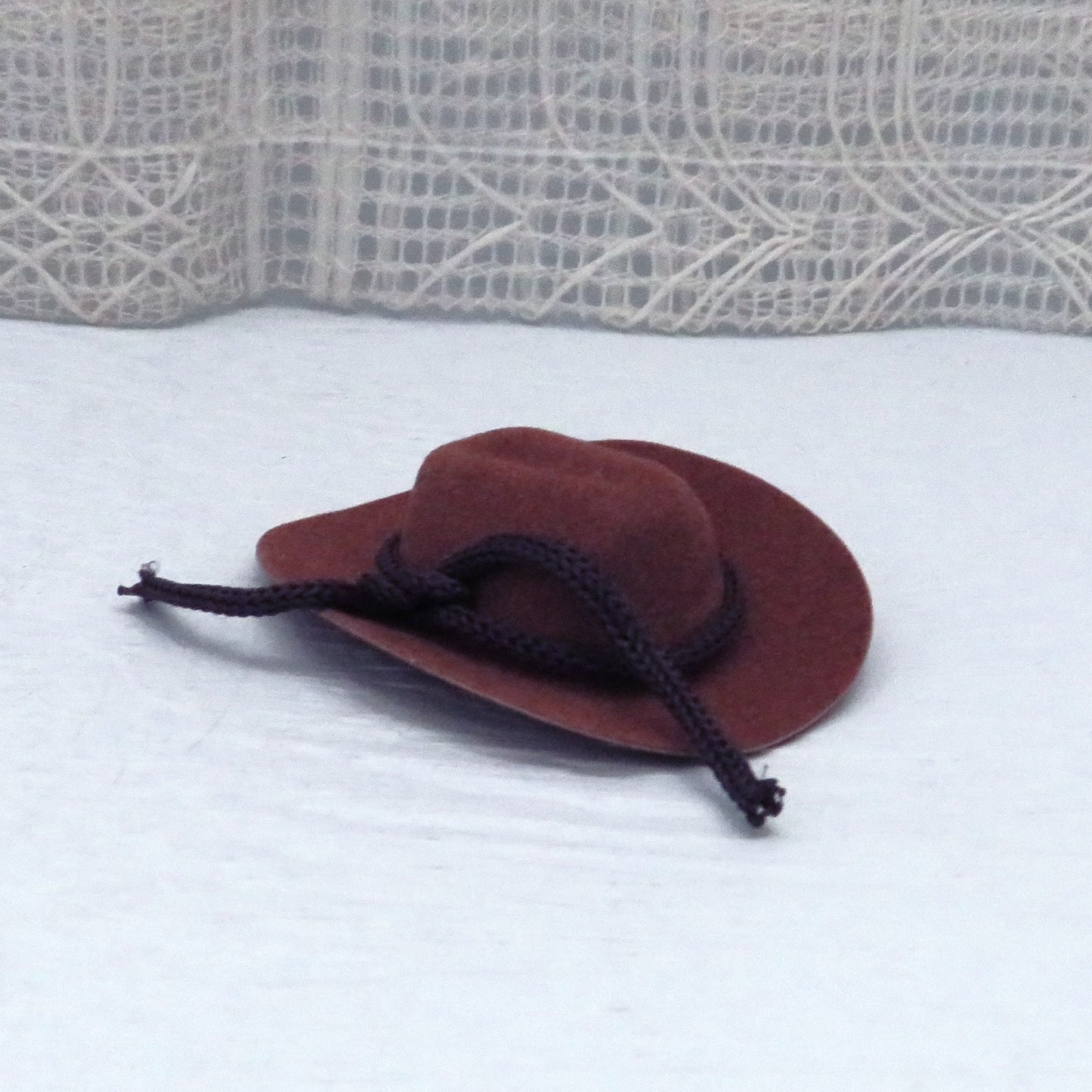 Miniature Brown Cowboy Hat Ornament for Ceramic Figurines