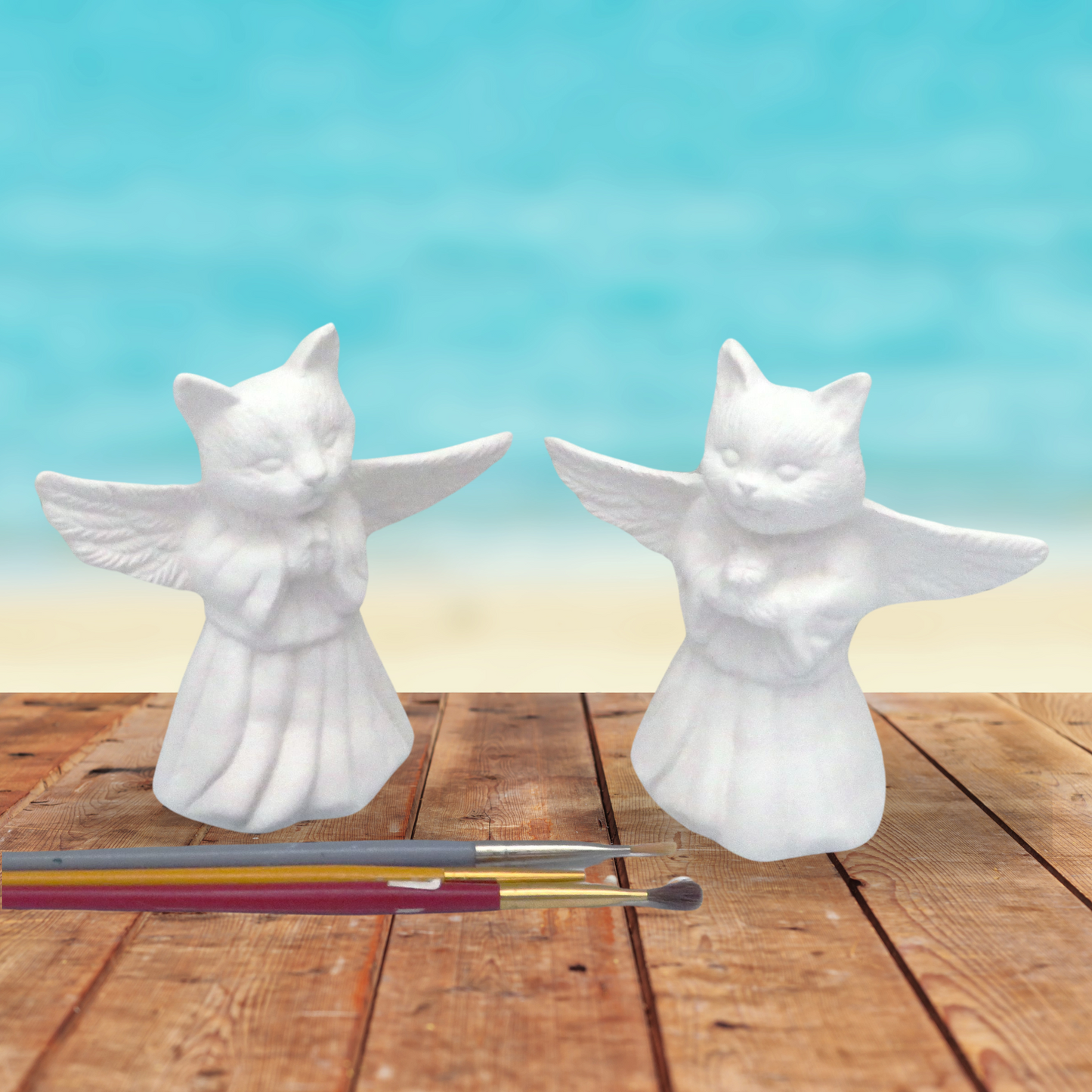 Handmade Unpainted Ceramic Cat Angel Figurines, Angel Cats, Bisqueware,  Ceramic Bisque, Ceramics to Paint