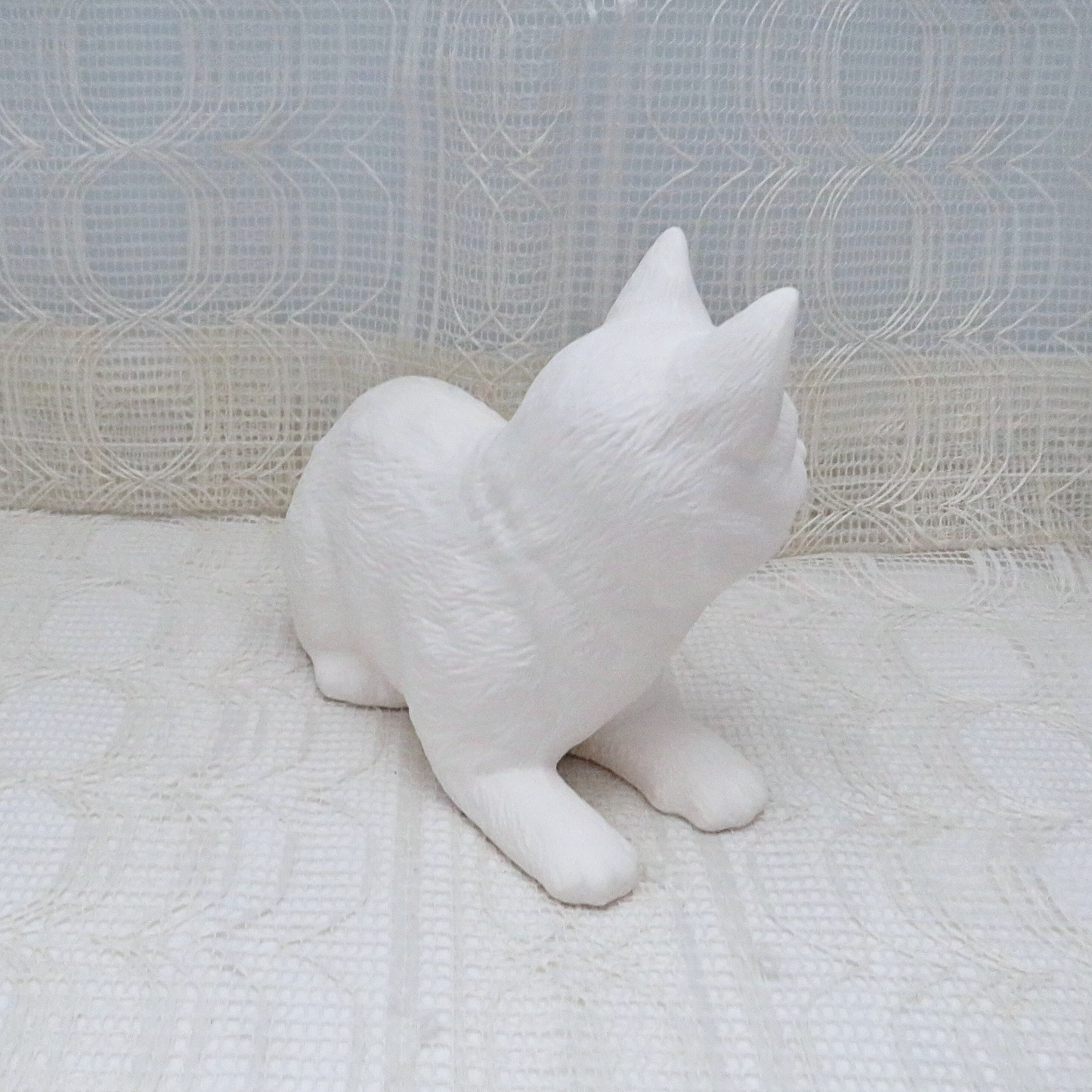 Ready to Paint Ceramic Bisque Cat Figurine / Ceramics to Paint / Paintable Cat Statue / Cat Decor / Cat Gift / Cat Mom / Unpainted Bisque