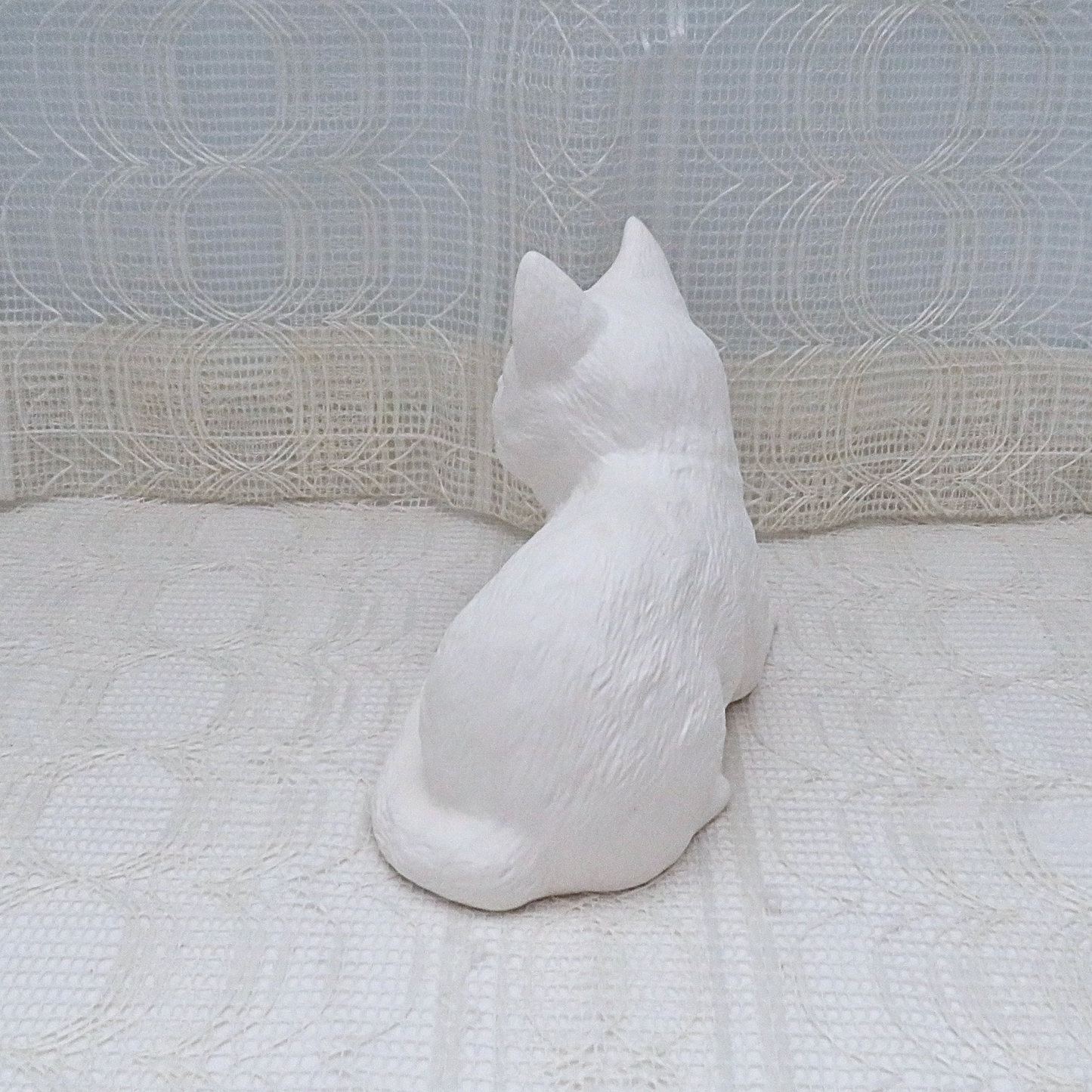 Ready to Paint Ceramic Bisque Cat Figurine / Ceramics to Paint / Paintable Cat Statue / Cat Decor / Cat Gift / Cat Mom / Unpainted Bisque