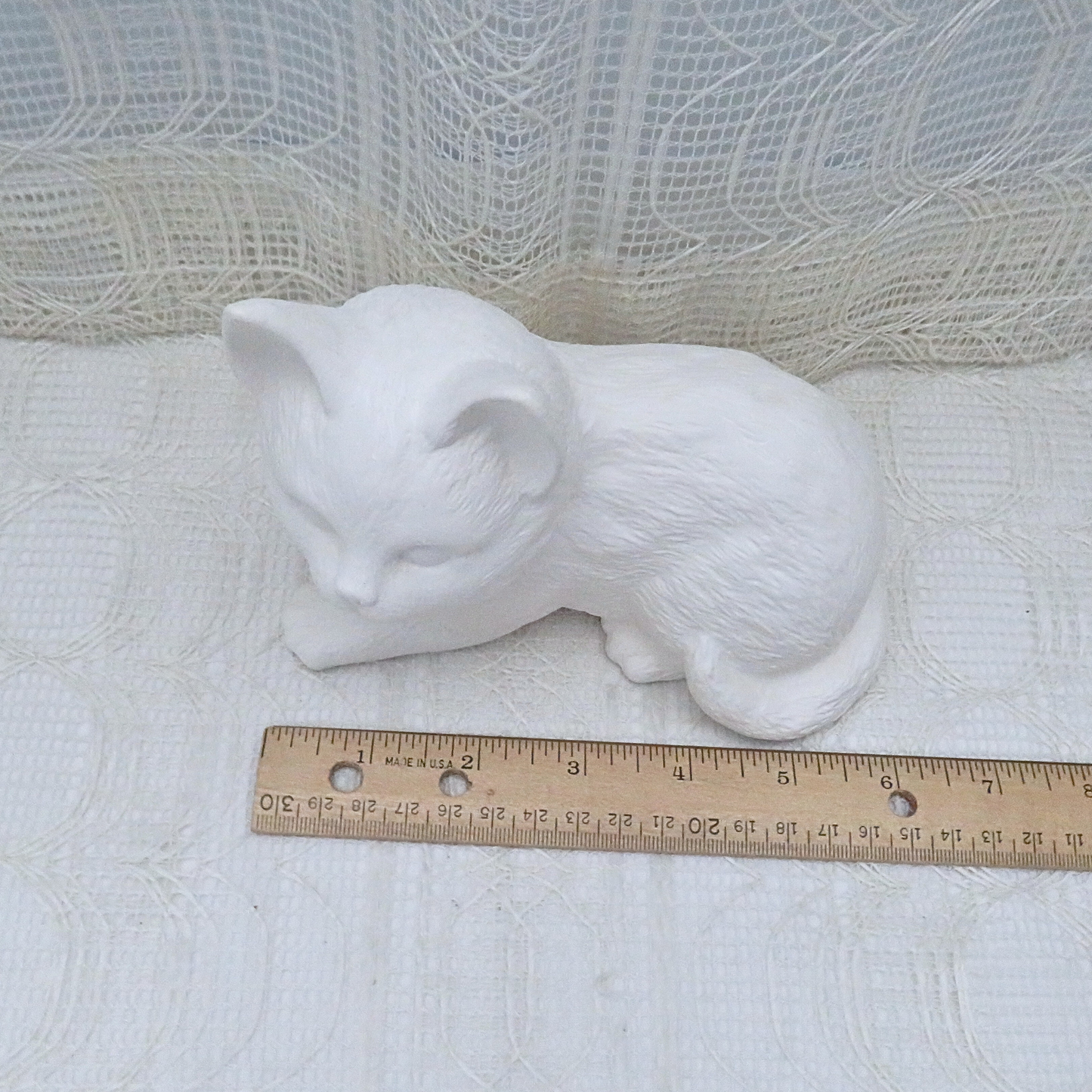 Ready to Paint Ceramic Bisque Cat Figurine / Ceramics to Paint / Paintable Cat Statue / Cat Decor / Cat Gift / Cat Mom / Unpainted Bisque