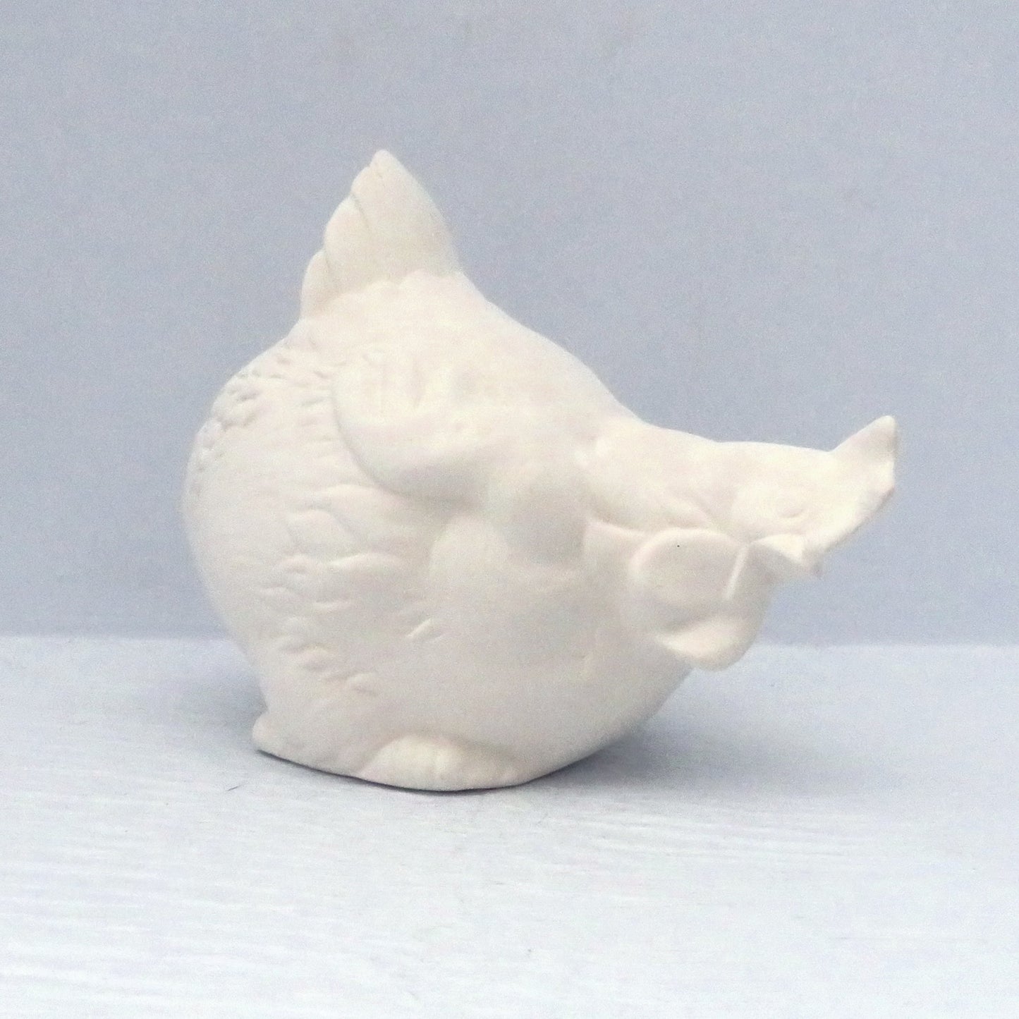 Handmade Unpainted Ceramic Chicken Figurine, Ready to Paint Hen Statue