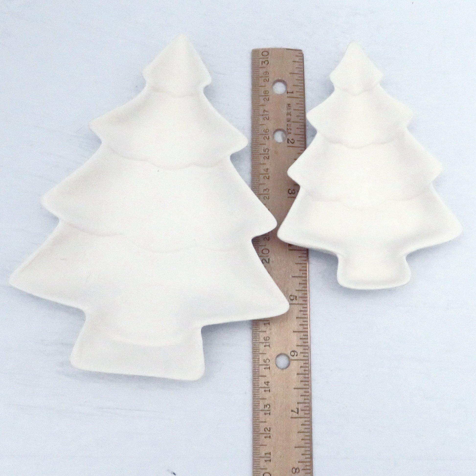 Crate & Barrel White Ceramic Christmas Tree Shaped Baking Trinket Candy Dish