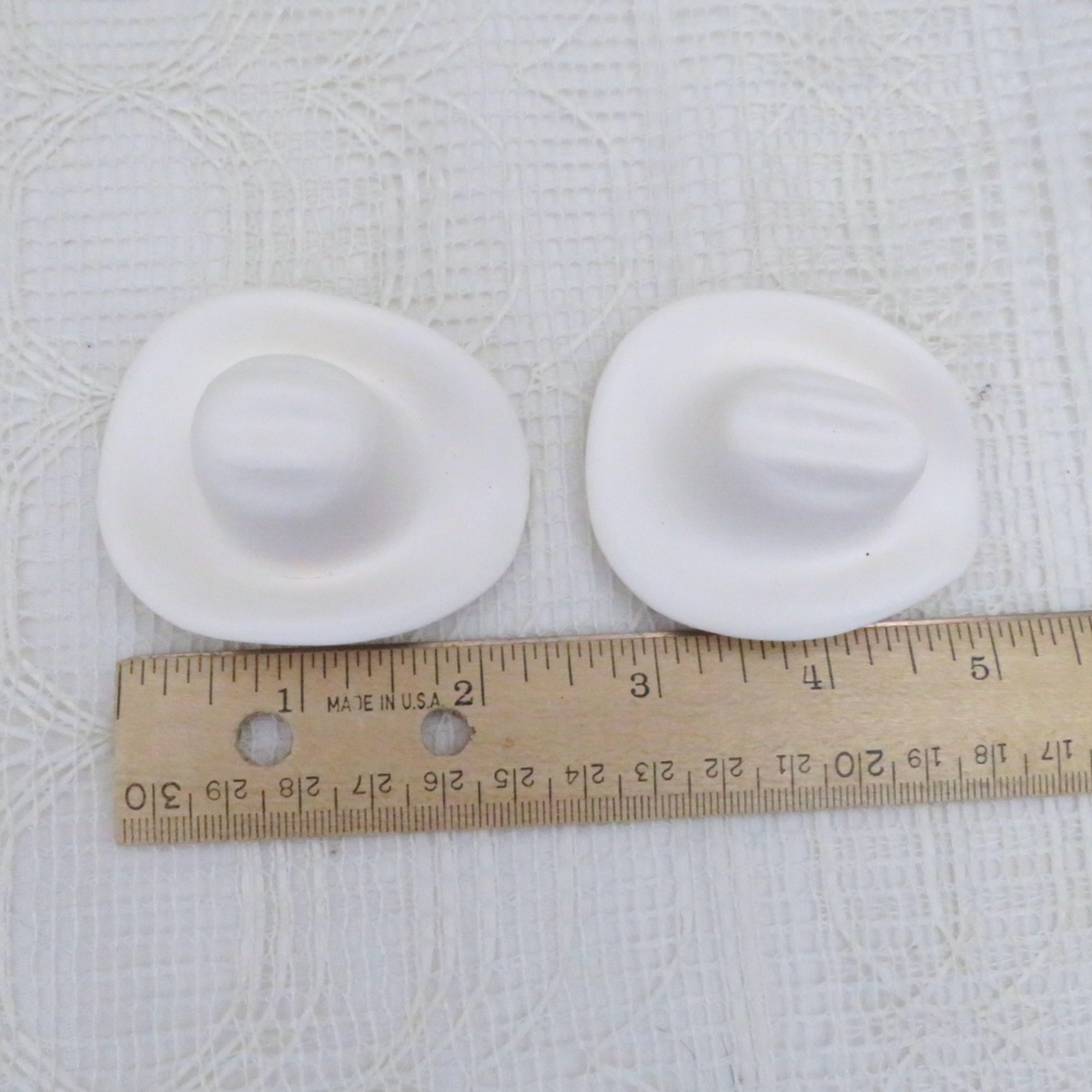 Handmade Unpainted Ceramic Bisque Cowboy Hats / Set of 2 Ceramic Hats To Paint / Ready to Paint / Cowboy Decor / Cowboy Gift