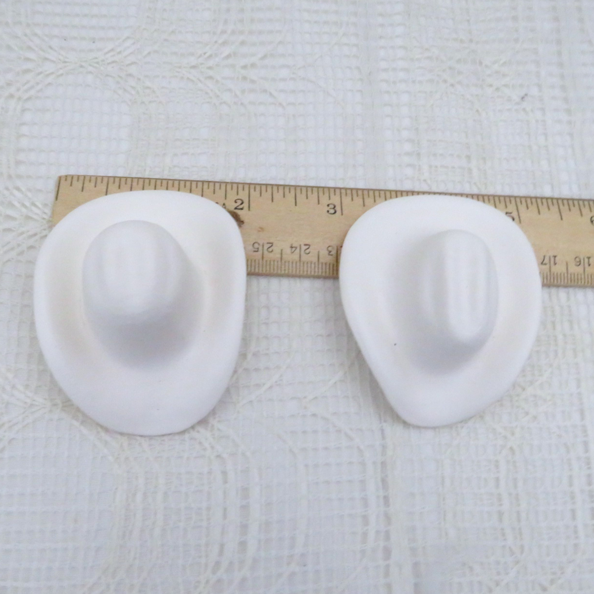 Handmade Unpainted Ceramic Bisque Cowboy Hats / Set of 2 Ceramic Hats To Paint / Ready to Paint / Cowboy Decor / Cowboy Gift