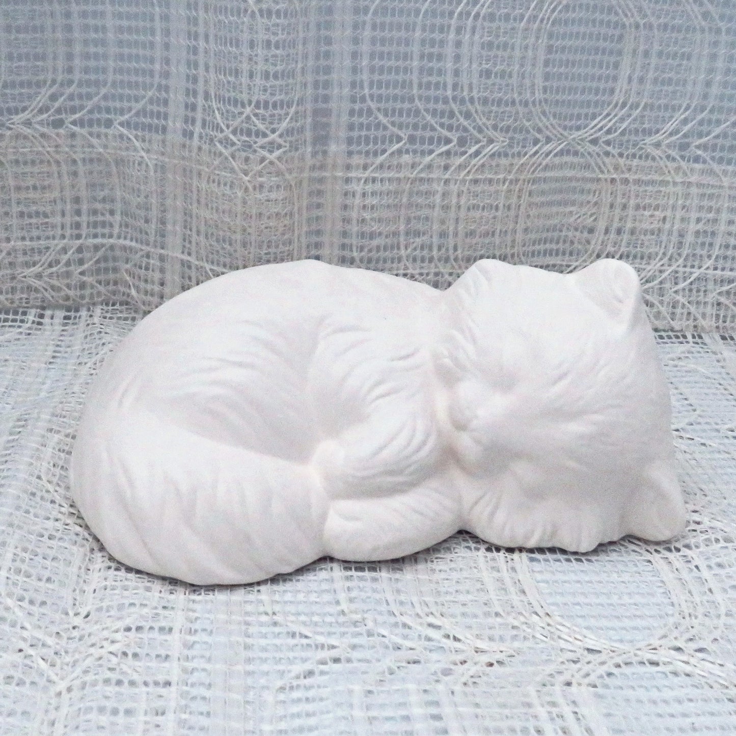 Unpainted Ceramic Kitten Figurine / Kitty Statue / Ceramics to Paint / Cat Decor / Cat Lover Gift / Bisqueware / Paintable Ceramics