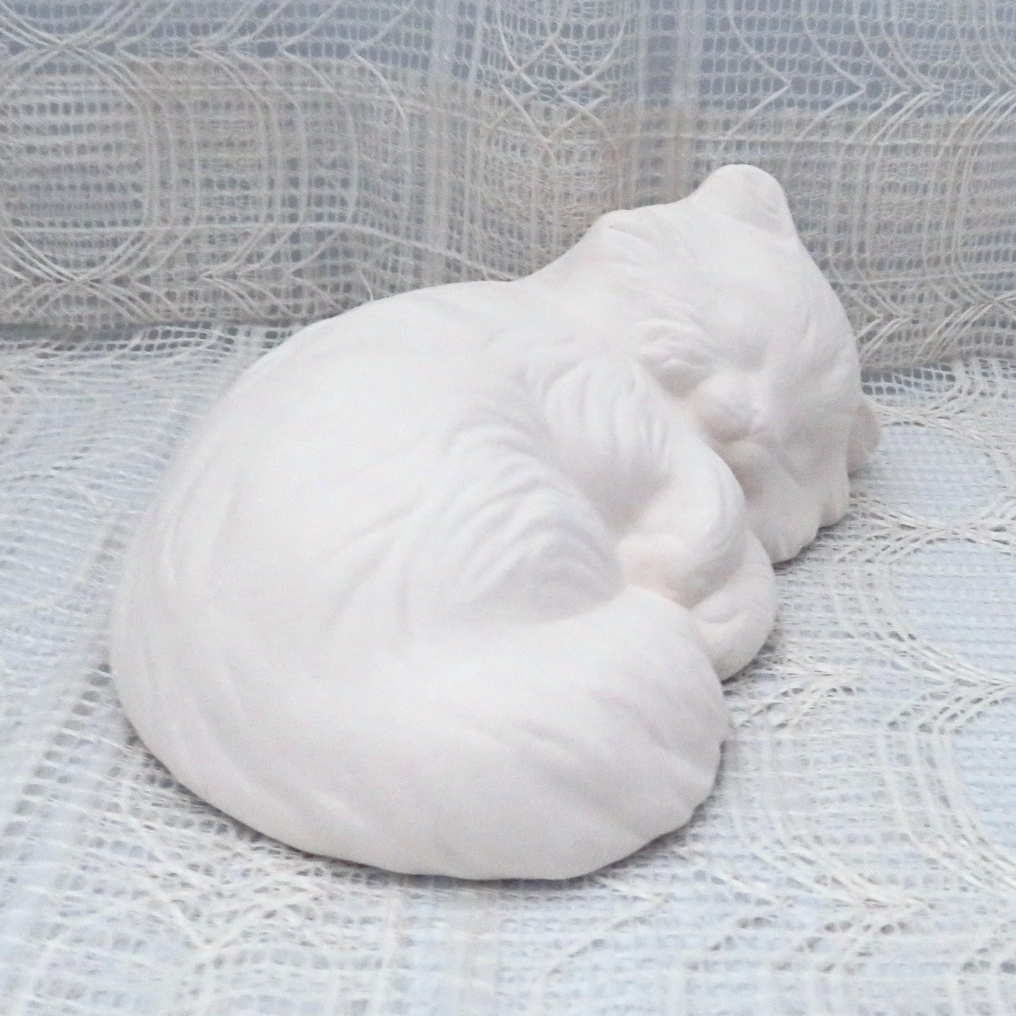 Unpainted Ceramic Kitten Figurine / Kitty Statue / Ceramics to Paint / Cat Decor / Cat Lover Gift / Bisqueware / Paintable Ceramics