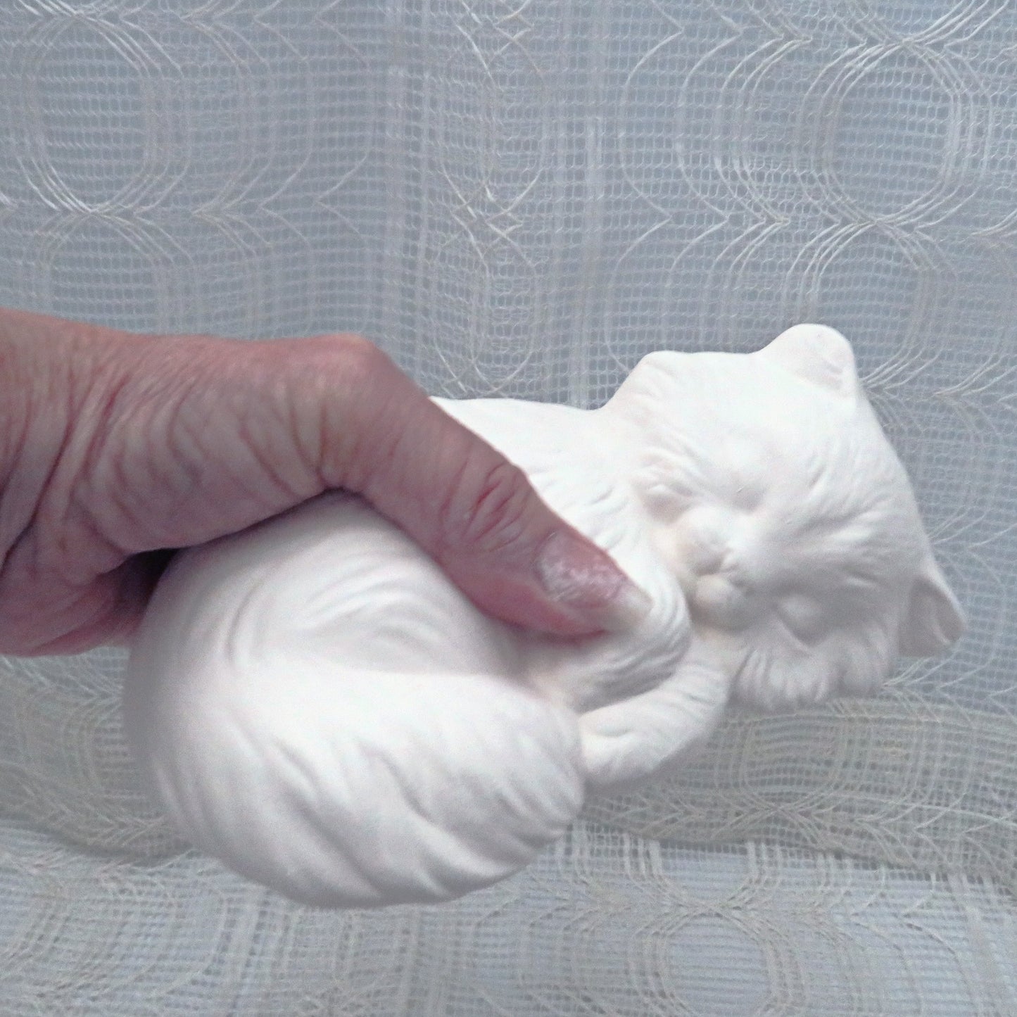 Unpainted Ceramic Kitten Figurine / Kitty Statue / Ceramics to Paint / Cat Decor / Cat Lover Gift / Bisqueware / Paintable Ceramics