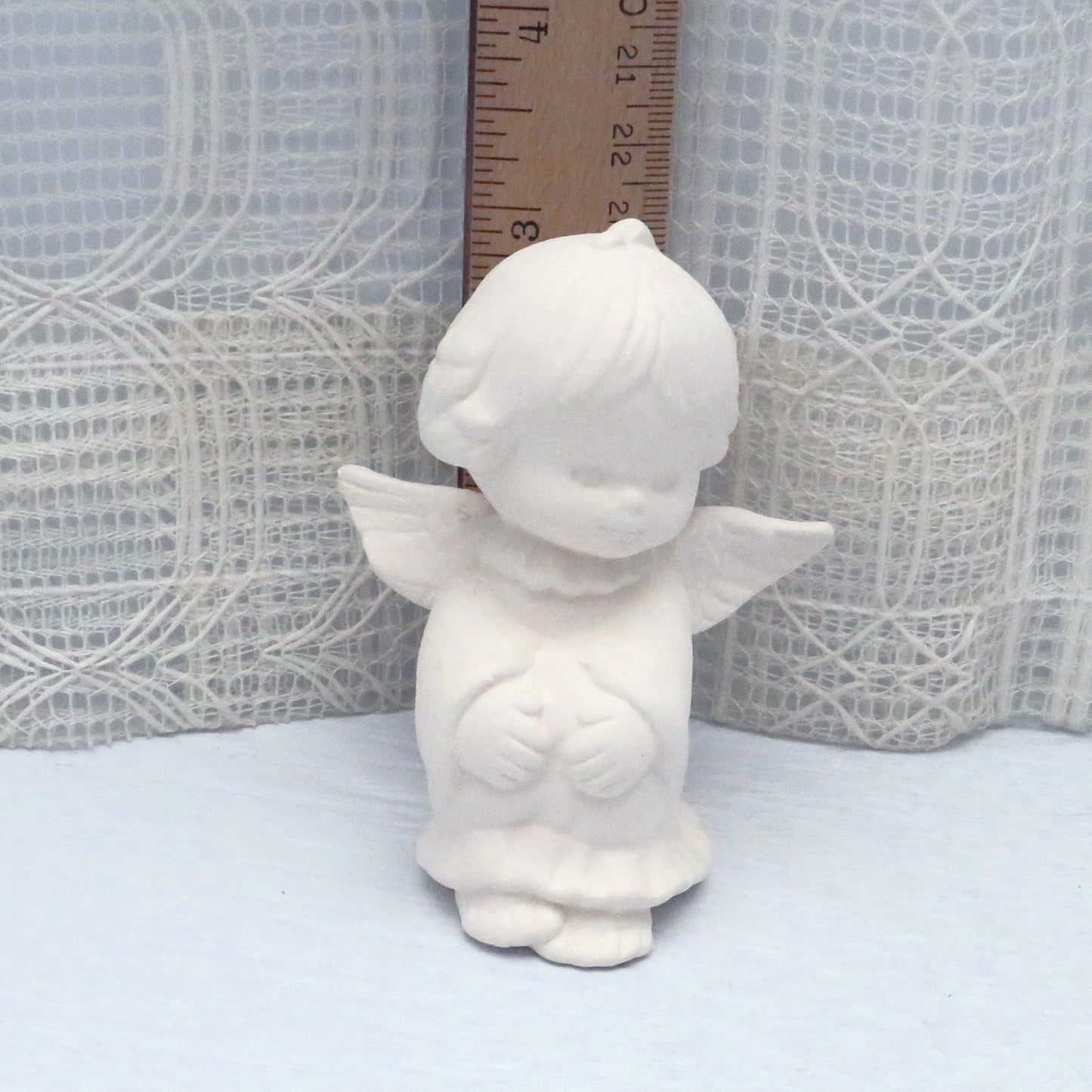 Ready to Paint Ceramic Angel Figurine / Cute Angel Statue / Angel Decor / Angel Gifts / Ceramics to Paint / Bisqueware / Paintable Ceramics