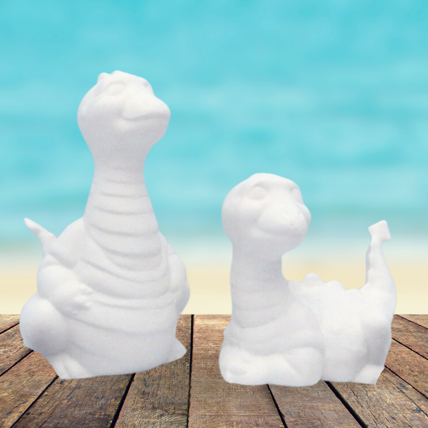 Unpainted Ceramic Bisque Dinosaur Set / Paintable Dinosaur Figurines / Ready to Paint Dinosaur Statues / Dinosaur Gift / Dinosaur Decor