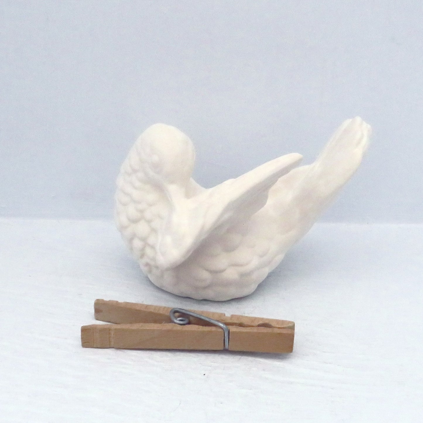 Handmade Unpainted Ceramic Dove Figurine for Dove Decor, Ready to Paint Ceramic Dove Statue
