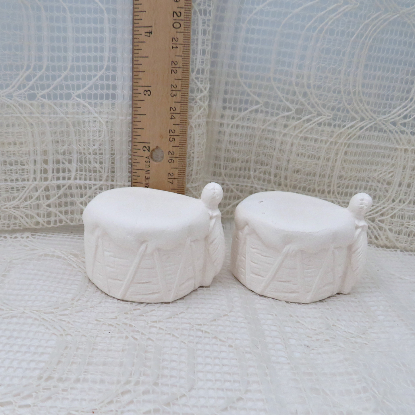 Unpainted Ceramic Bisque Drum Figurine, Ceramic Paint Project, Paintable Ready to Paint Drum Statues, Southwest Decor