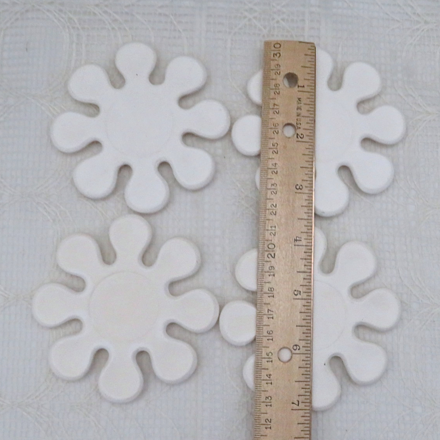 Handmade Ready to Paint Ceramic Flower Shapes for Coasters or Decoration, Spoon Rest