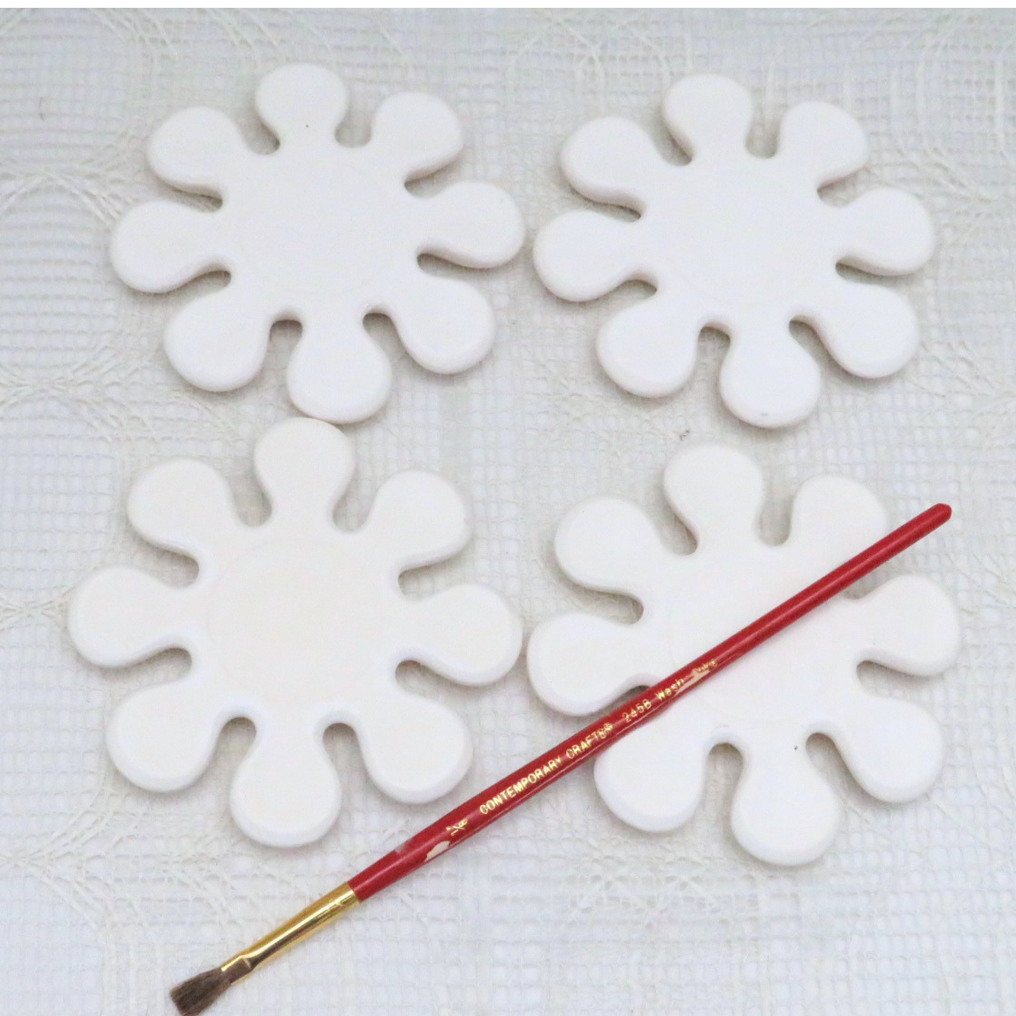 Handmade Ready to Paint Ceramic Flower Shapes for Coasters or Decoration, Spoon Rest