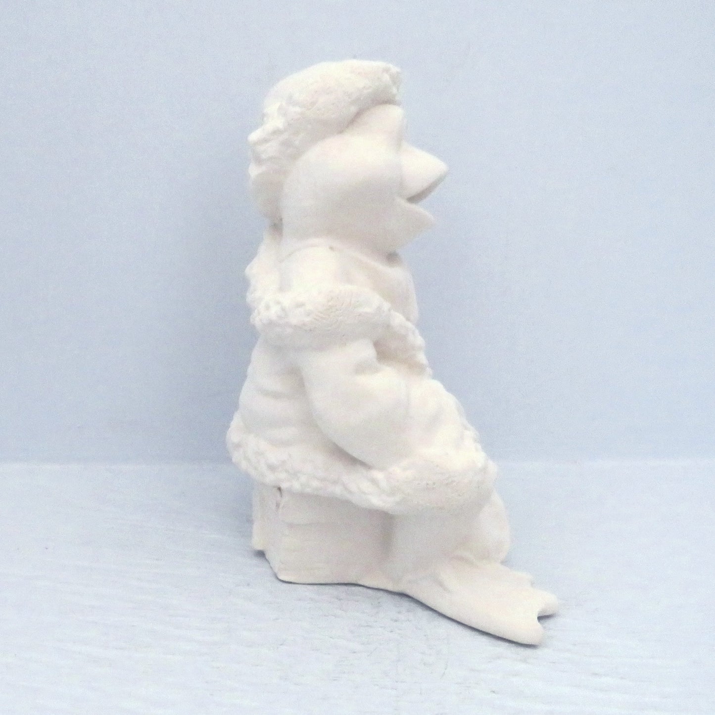 Handmade Ready to Paint Ceramic Santa Frog Figurine for Christmas Decoration