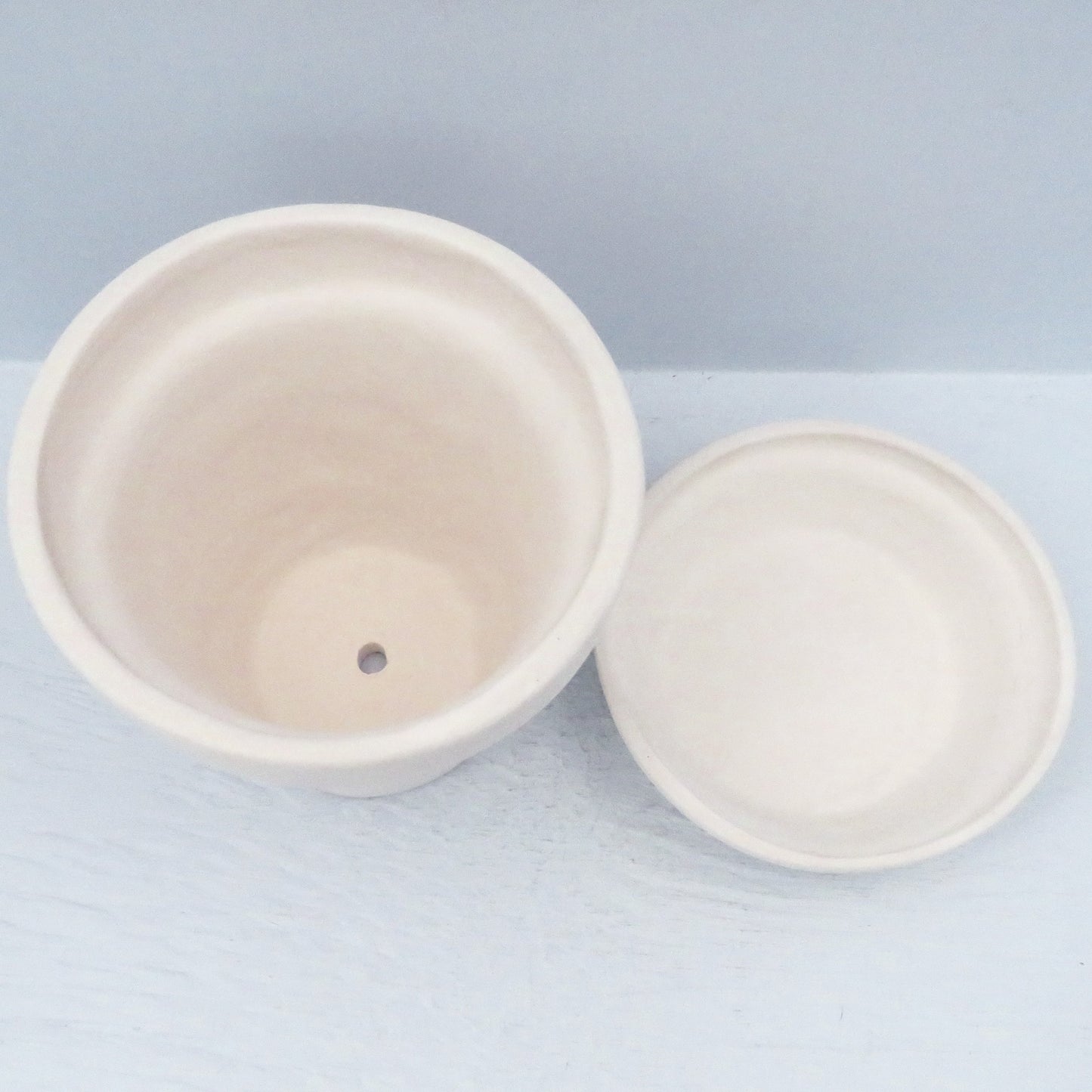 Unpainted Ceramic Pot, Handmade Ready to Paint Ceramic Planter and Saucer, Garden Lover Gift