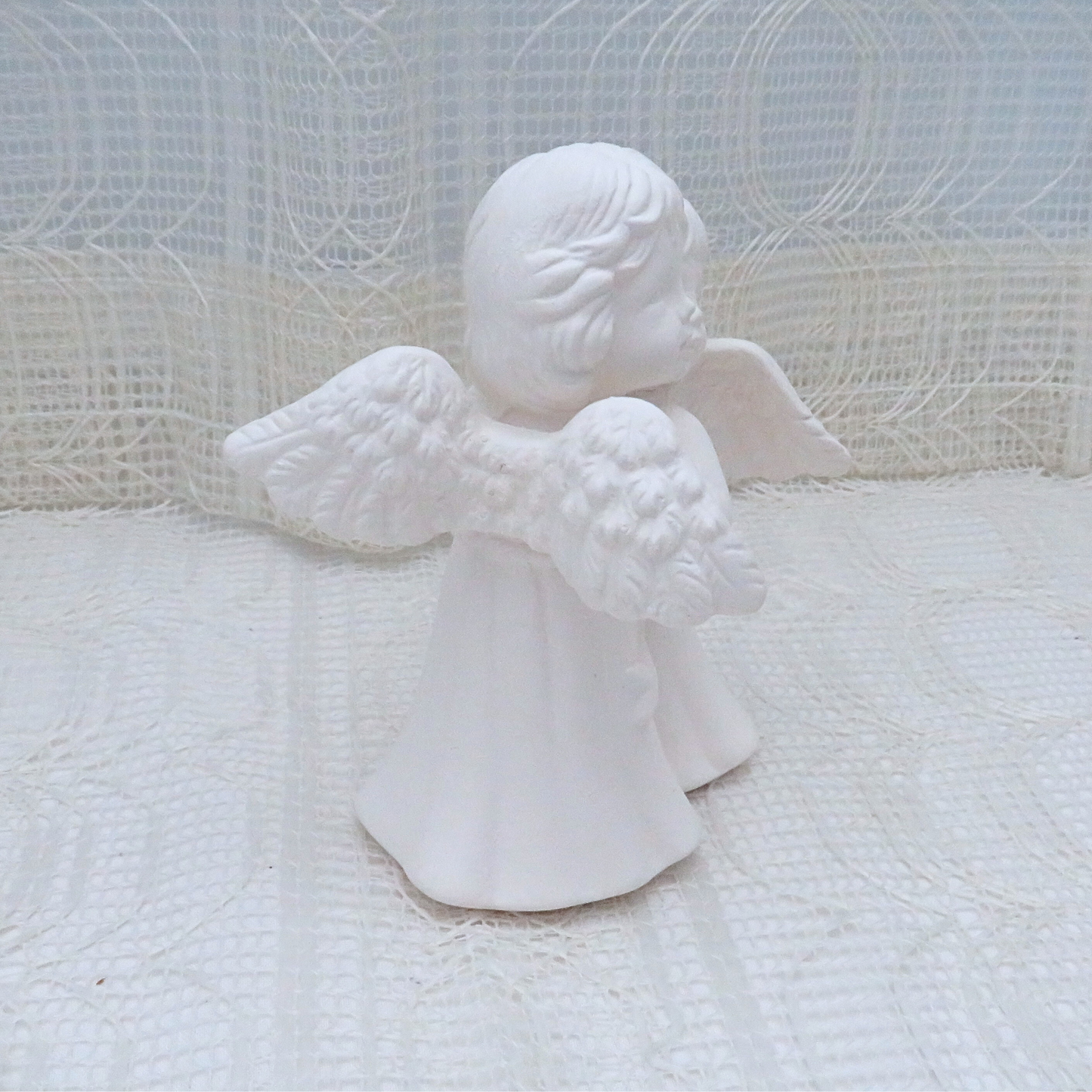 Paintable Bisqueware Hugging Angels for Sisters, Ready to Paint, Handmade Ceramics to Paint, Angel Decor, Angel Lover Gift