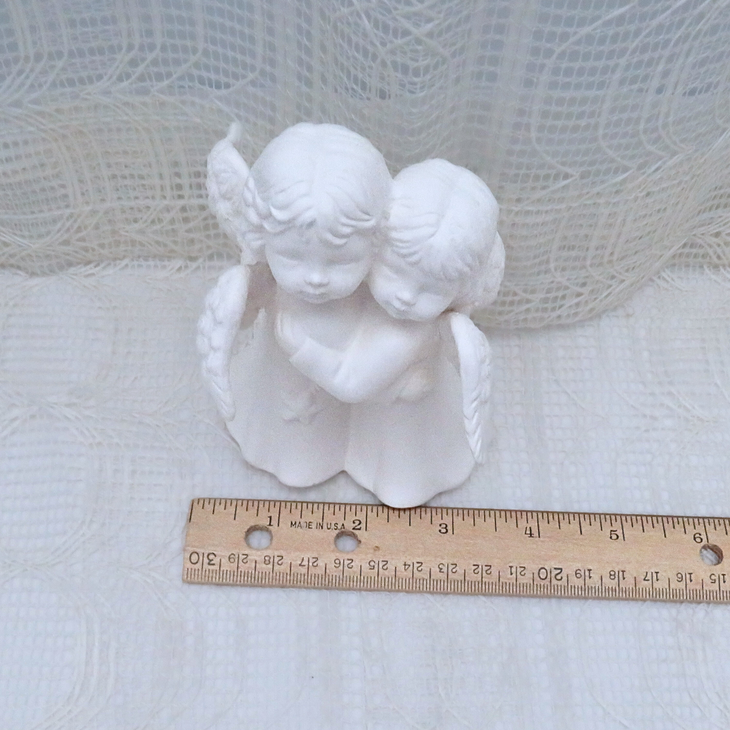 Paintable Bisqueware Hugging Angels for Sisters, Ready to Paint, Handmade Ceramics to Paint, Angel Decor, Angel Lover Gift
