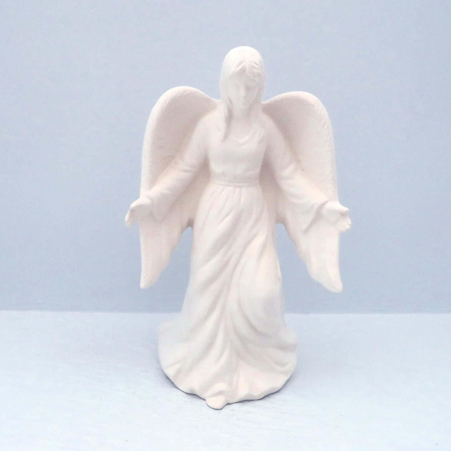 Ready to Paint Standing Ceramic Angel with Arms Outstretched, Angel Gift, Paintable Ceramics,