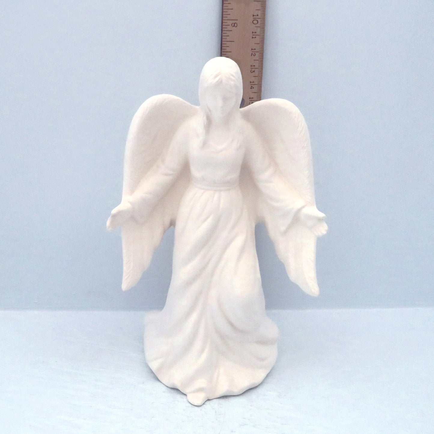 Ready to Paint Standing Ceramic Angel with Arms Outstretched, Angel Gift, Paintable Ceramics,