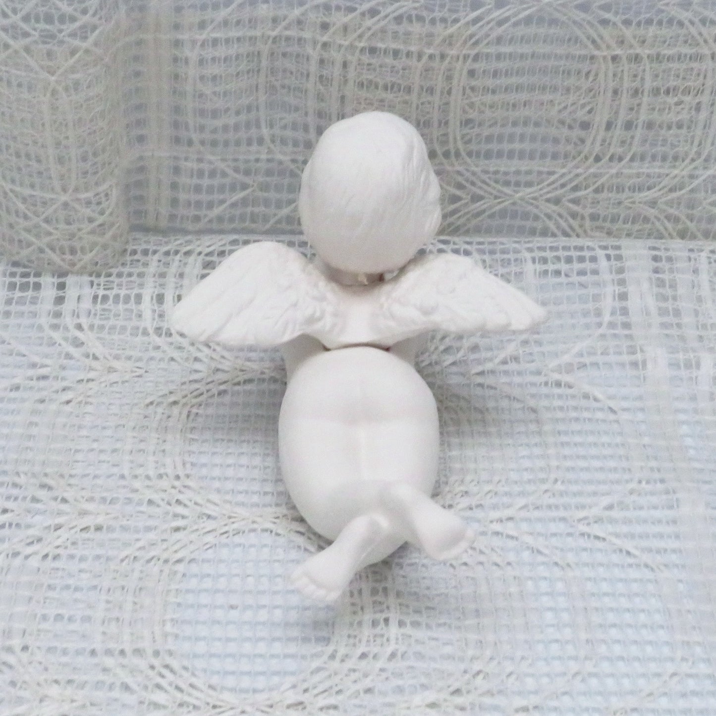 Paintable Ceramic Cherub Figurine, Handmade Ready to Paint Ceramic Angel Statue