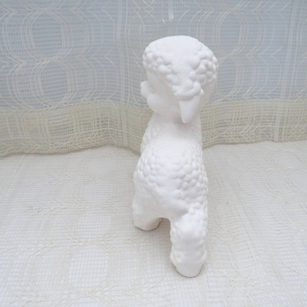 Handmade Ready to Paint Ceramic Lamb Figurine for Family Paint Project, Paintable Ceramic Bisque Lamb Statue