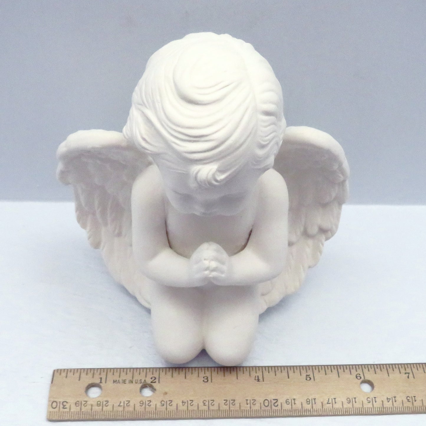 Large Handmade Praying Ceramic Ready to Paint Praying Cherub Kneeling, Ceramics to Paint, Paintable Ceramic Angel Figurine, Angel Decor, Cherub Gift