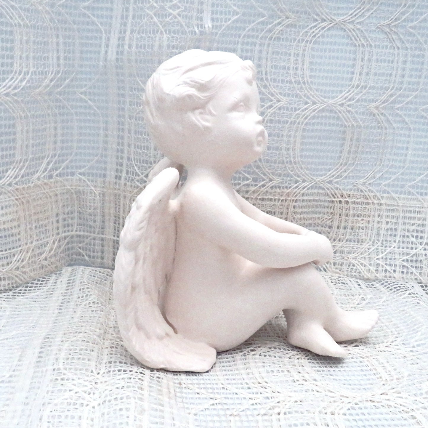 Large Handmade Ready to Paint Ceramic Cherub Angel Figurine / Paintable Ceramic Angel Statue / Angel Decor / Angel Gift / Ceramics to Paint