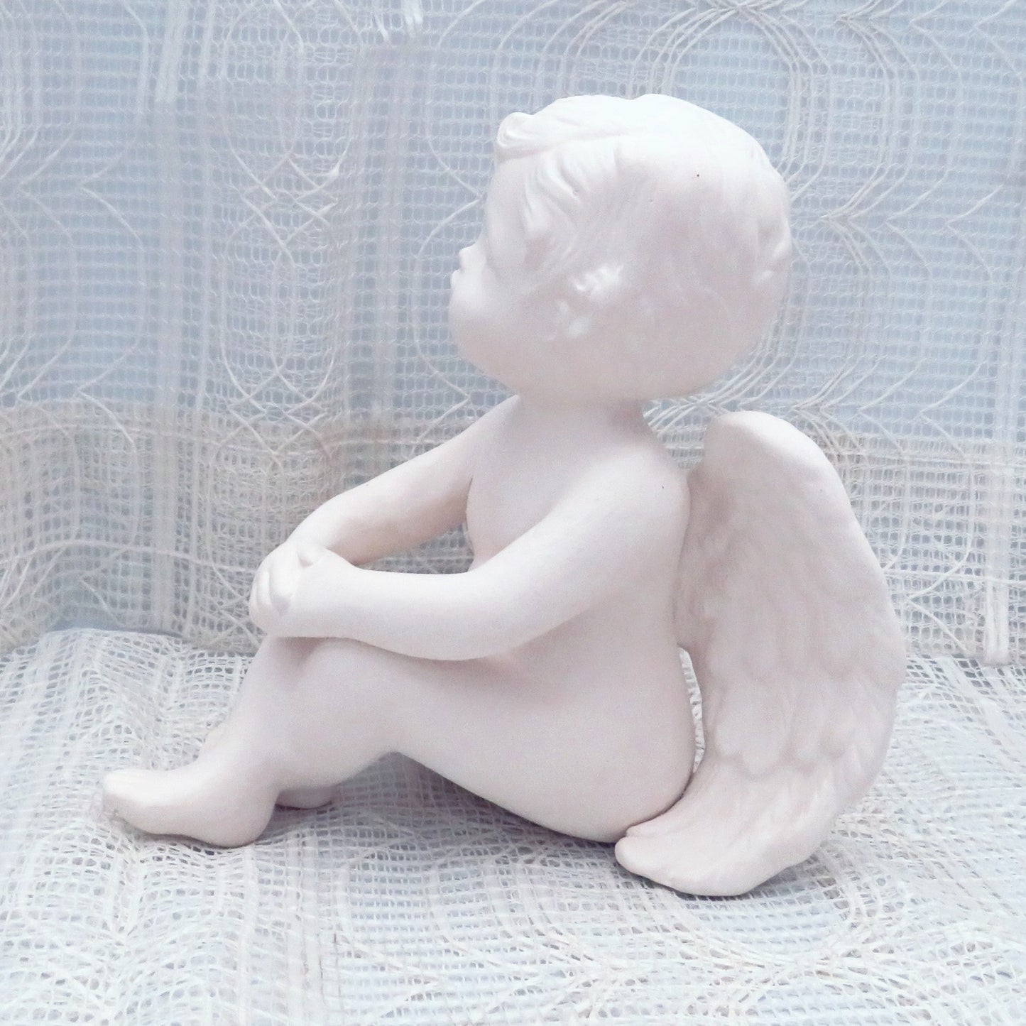 Large Handmade Ready to Paint Ceramic Cherub Angel Figurine / Paintable Ceramic Angel Statue / Angel Decor / Angel Gift / Ceramics to Paint