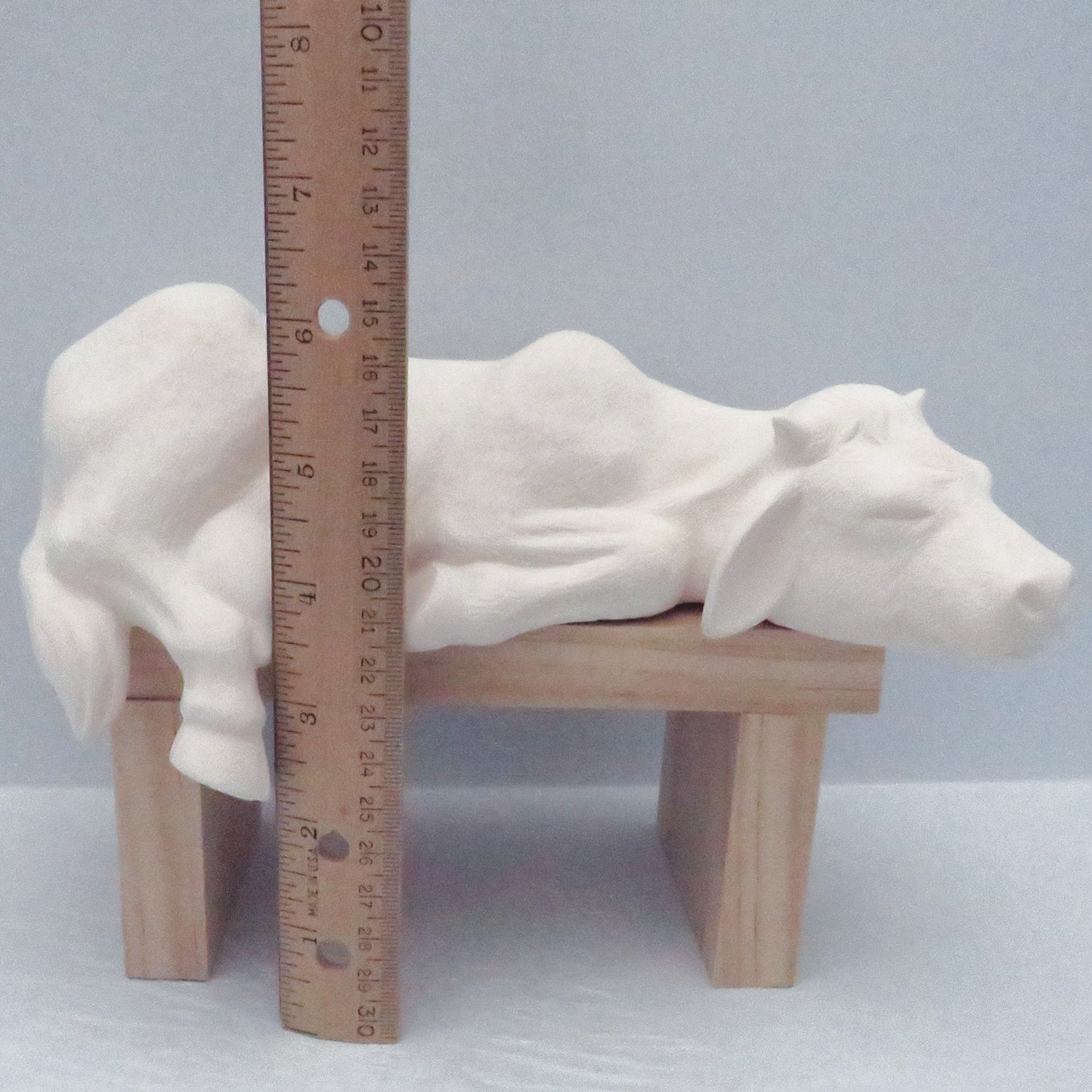 Large Handmade Ready to Paint Ceramic Sleepy Shelf Cow Figurine / Ceramic Cow to Paint / Cow Lover Gift / Cow Decor / Unpainted Bisqueware