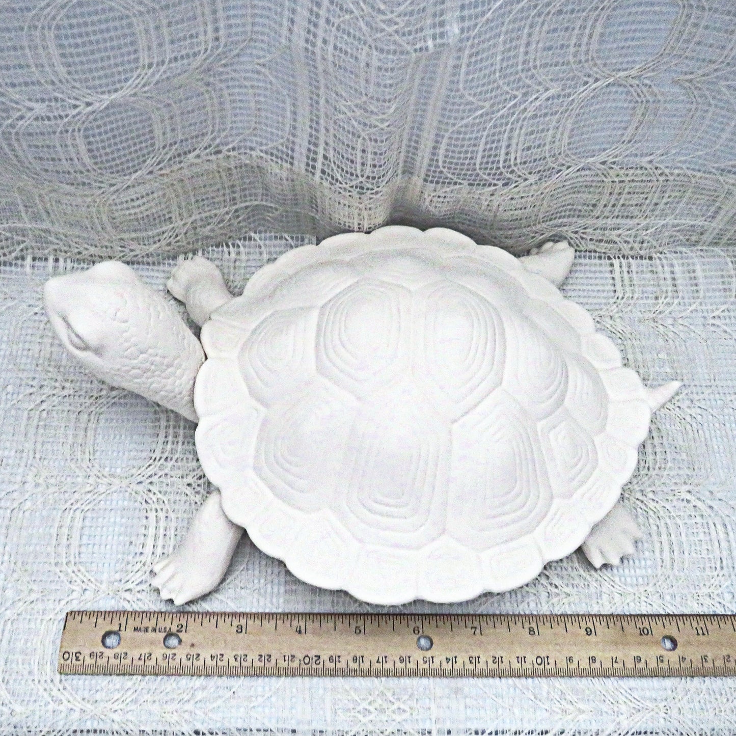 Large Ready to Paint Ceramic Turtle Dish with Lid, Unpainted Ceramic Turtle Figurine